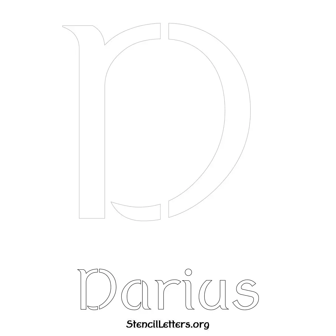 Darius Free Printable Name Stencils with 6 Unique Typography Styles and Lettering Bridges