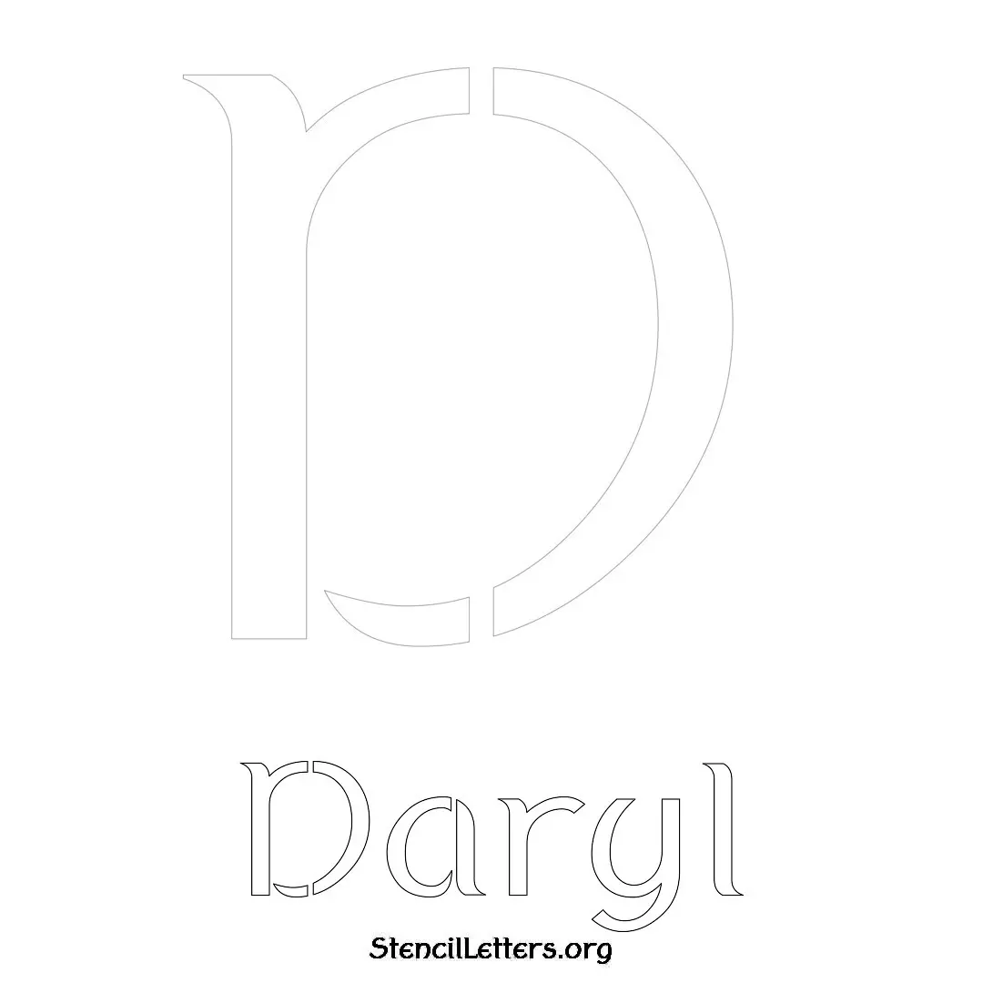 Daryl Free Printable Name Stencils with 6 Unique Typography Styles and Lettering Bridges