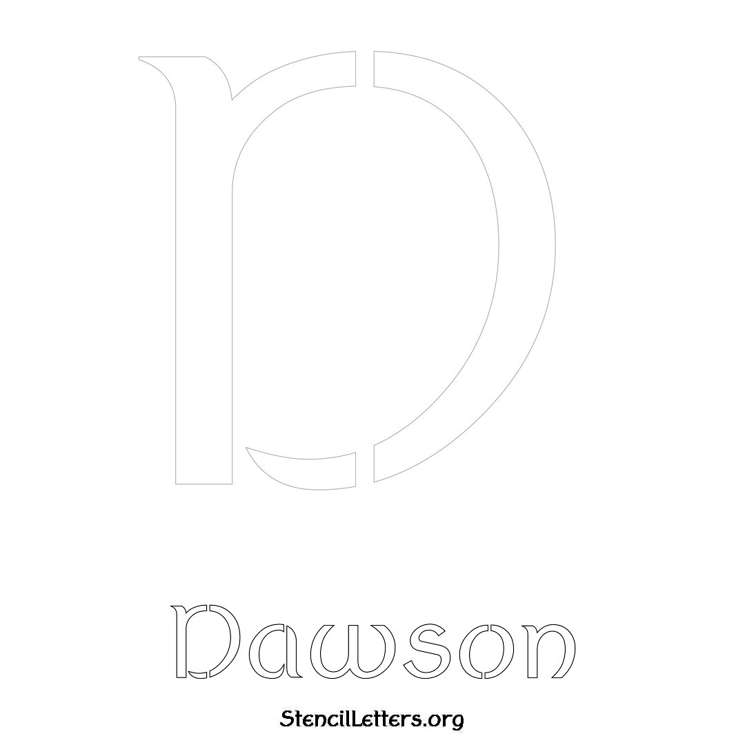 Dawson printable name initial stencil in Ancient Lettering