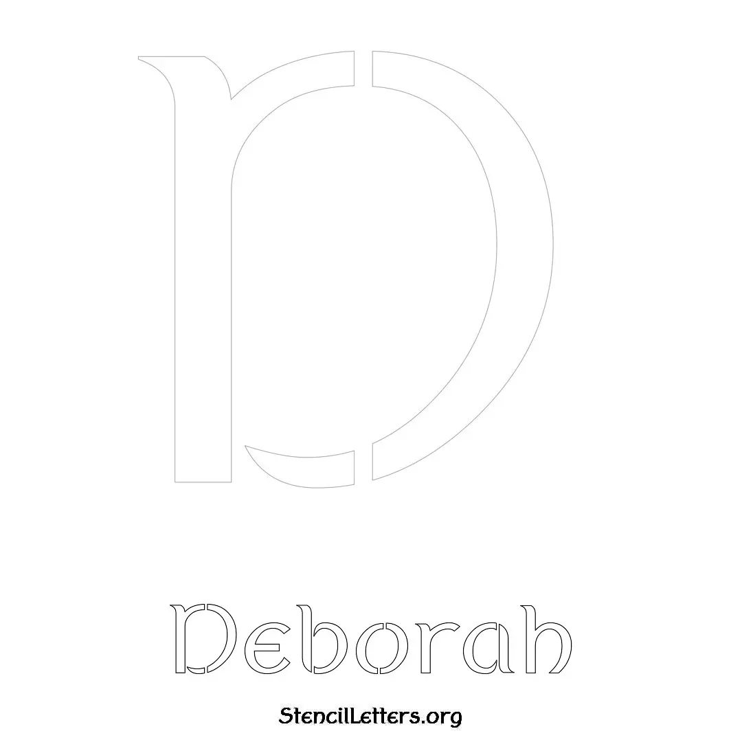 Deborah Free Printable Name Stencils with 6 Unique Typography Styles and Lettering Bridges