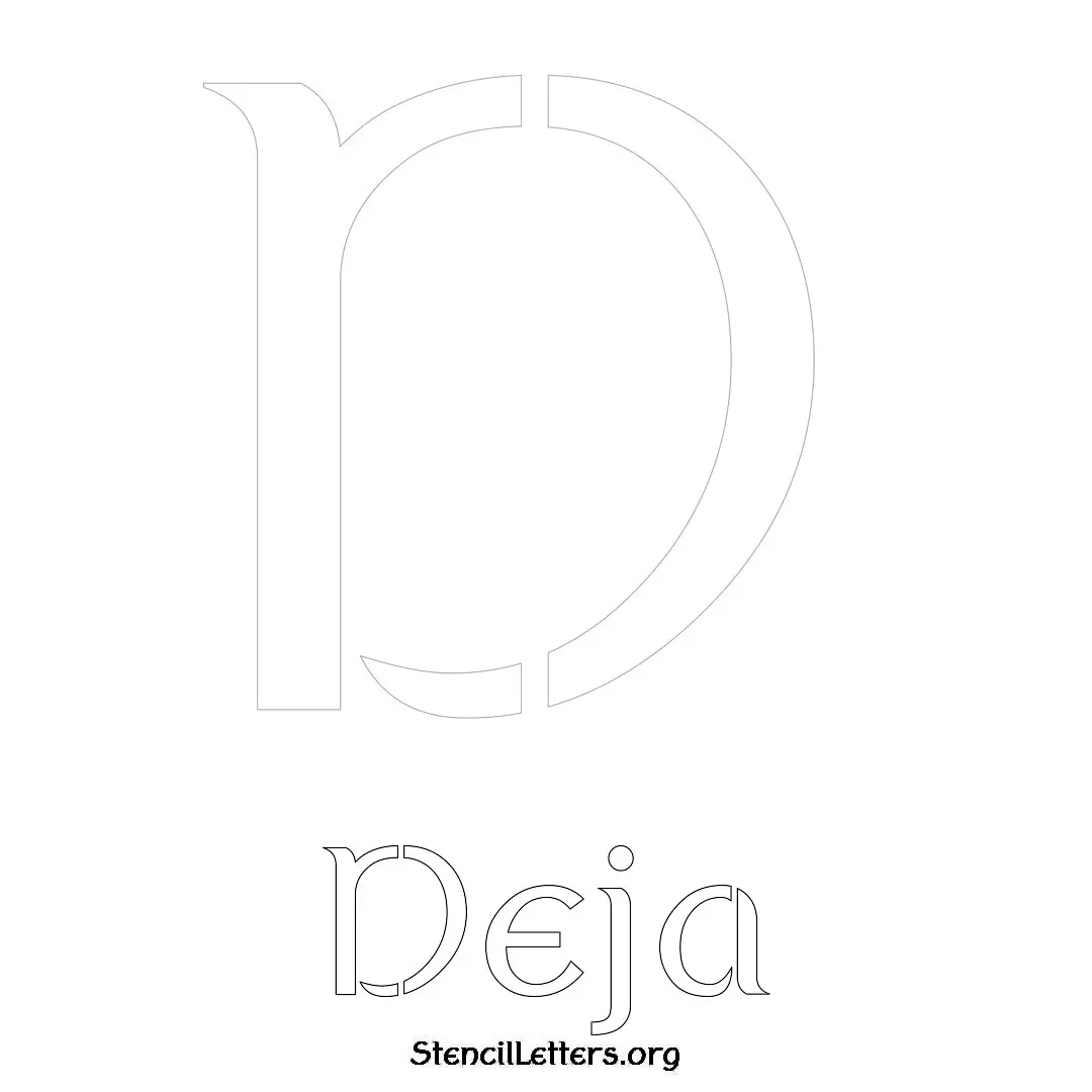 Deja Free Printable Name Stencils with 6 Unique Typography Styles and Lettering Bridges