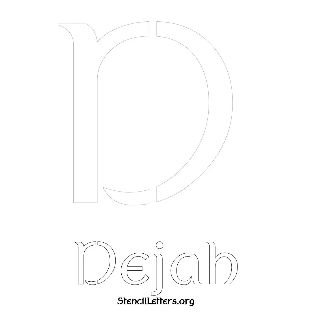 Dejah Free Printable Name Stencils with 6 Unique Typography Styles and Lettering Bridges