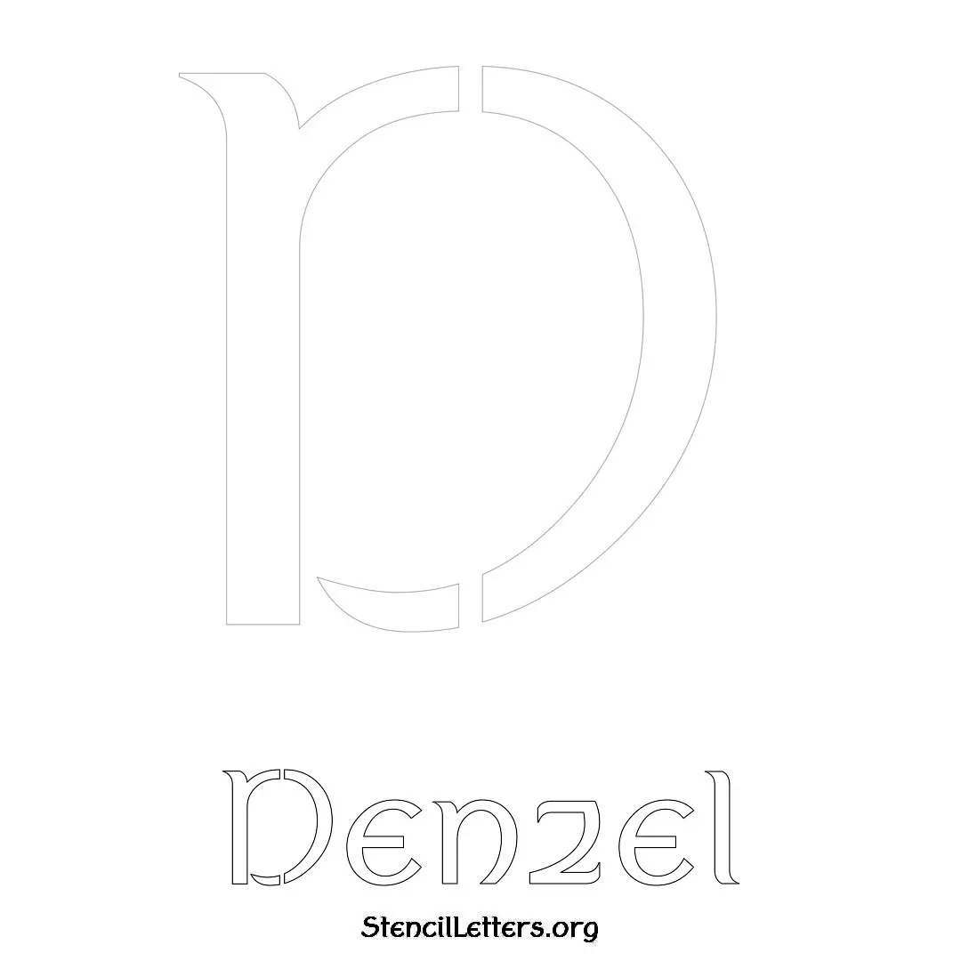 Denzel Free Printable Name Stencils with 6 Unique Typography Styles and Lettering Bridges