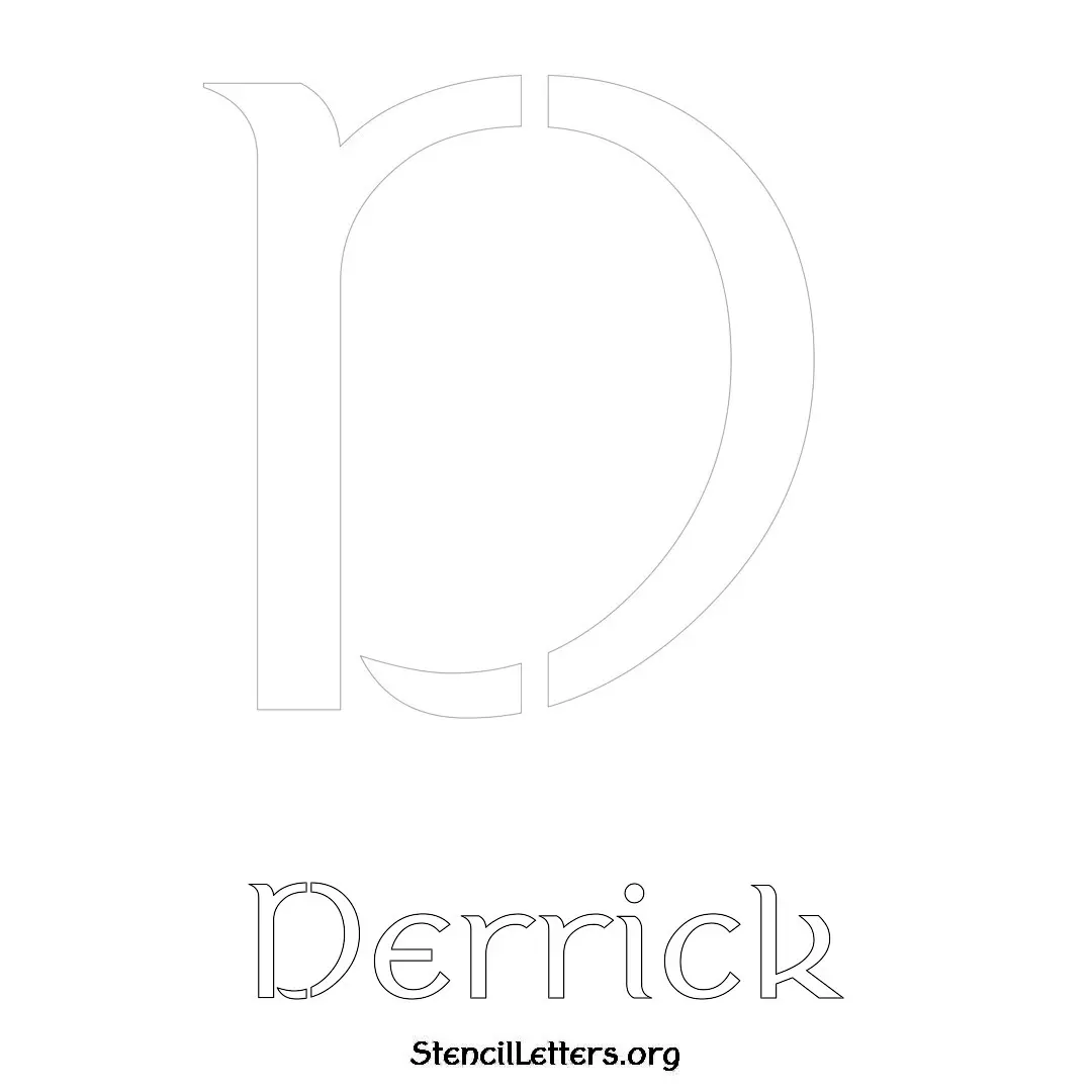 Derrick Free Printable Name Stencils with 6 Unique Typography Styles and Lettering Bridges