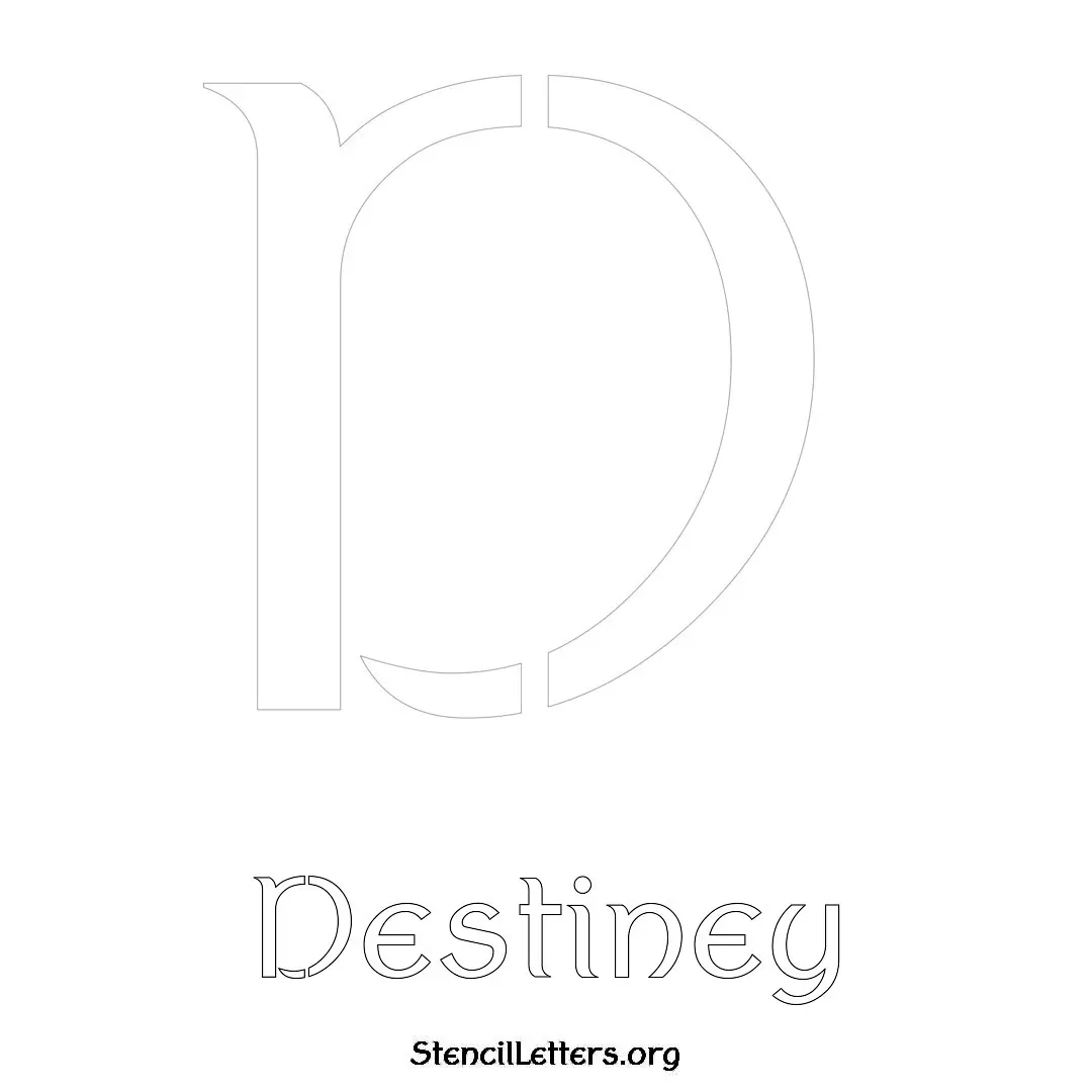 Destiney Free Printable Name Stencils with 6 Unique Typography Styles and Lettering Bridges