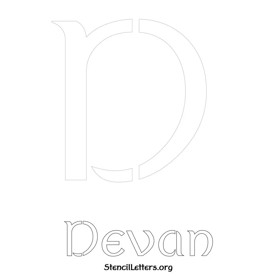 Devan Free Printable Name Stencils with 6 Unique Typography Styles and Lettering Bridges