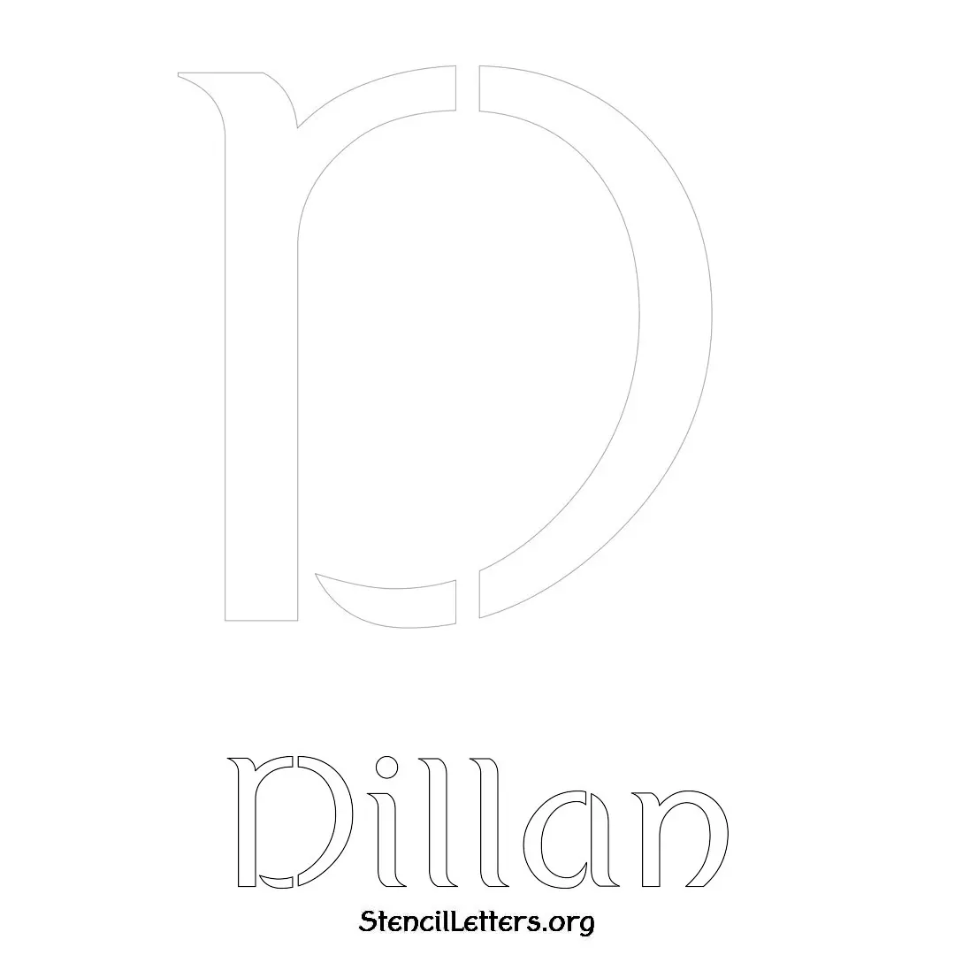 Dillan Free Printable Name Stencils with 6 Unique Typography Styles and Lettering Bridges