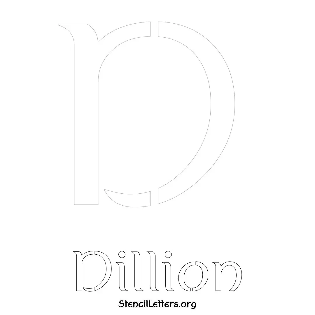 Dillion Free Printable Name Stencils with 6 Unique Typography Styles and Lettering Bridges