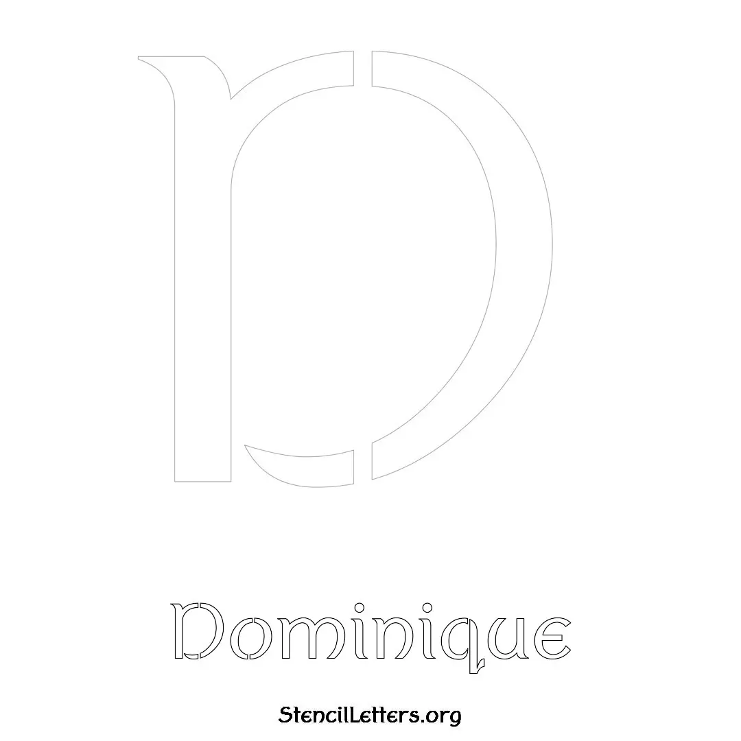 Dominique Free Printable Name Stencils with 6 Unique Typography Styles and Lettering Bridges