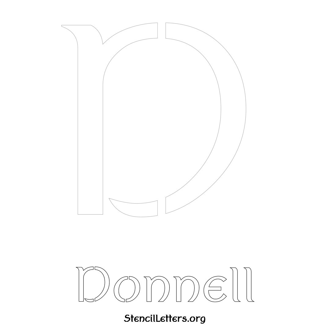 Donnell printable name initial stencil in Ancient Lettering