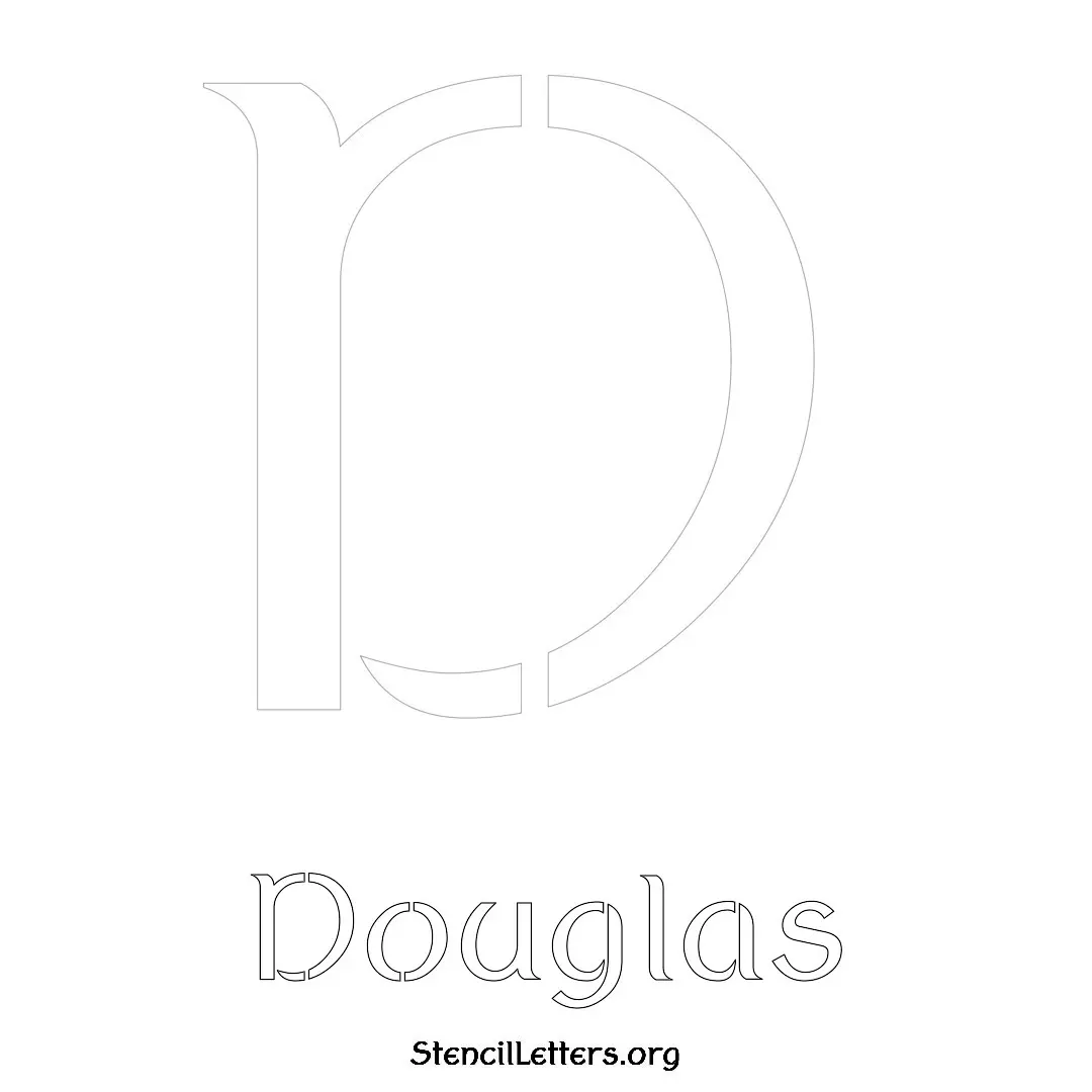 Douglas Free Printable Name Stencils with 6 Unique Typography Styles and Lettering Bridges