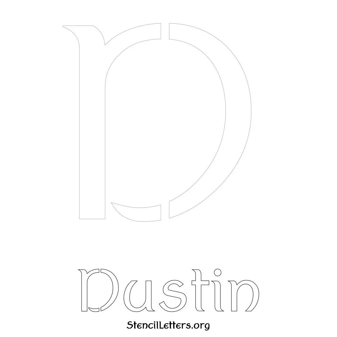 Dustin Free Printable Name Stencils with 6 Unique Typography Styles and Lettering Bridges