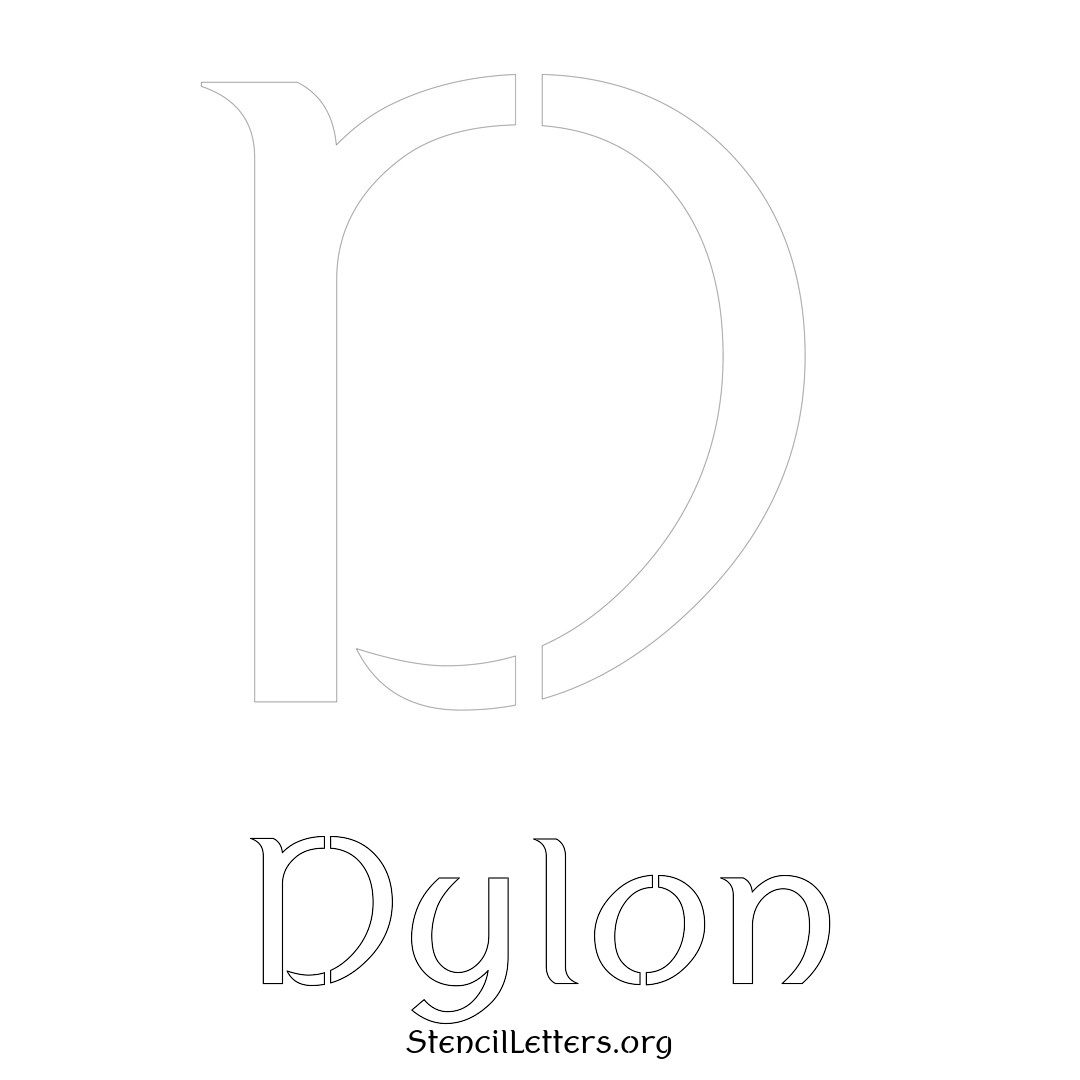 Dylon printable name initial stencil in Ancient Lettering