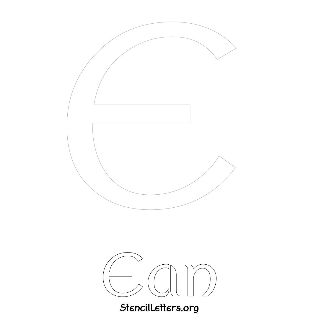 Ean printable name initial stencil in Ancient Lettering