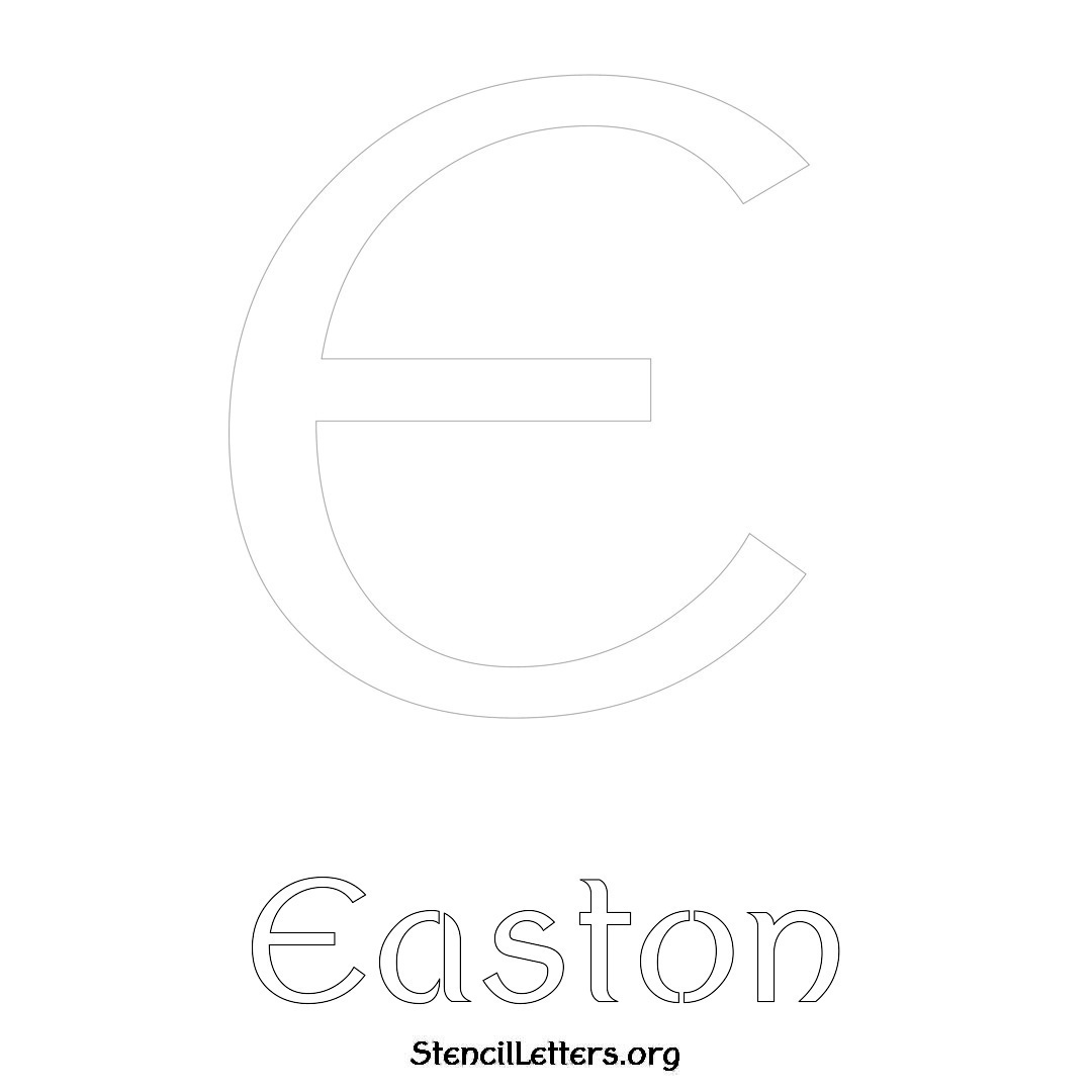Easton printable name initial stencil in Ancient Lettering