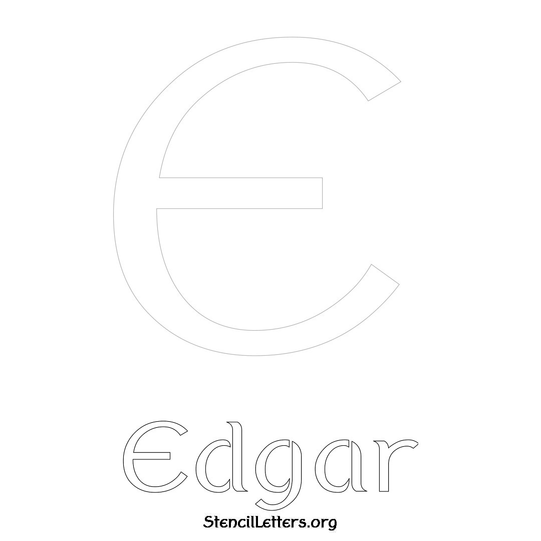 Edgar printable name initial stencil in Ancient Lettering