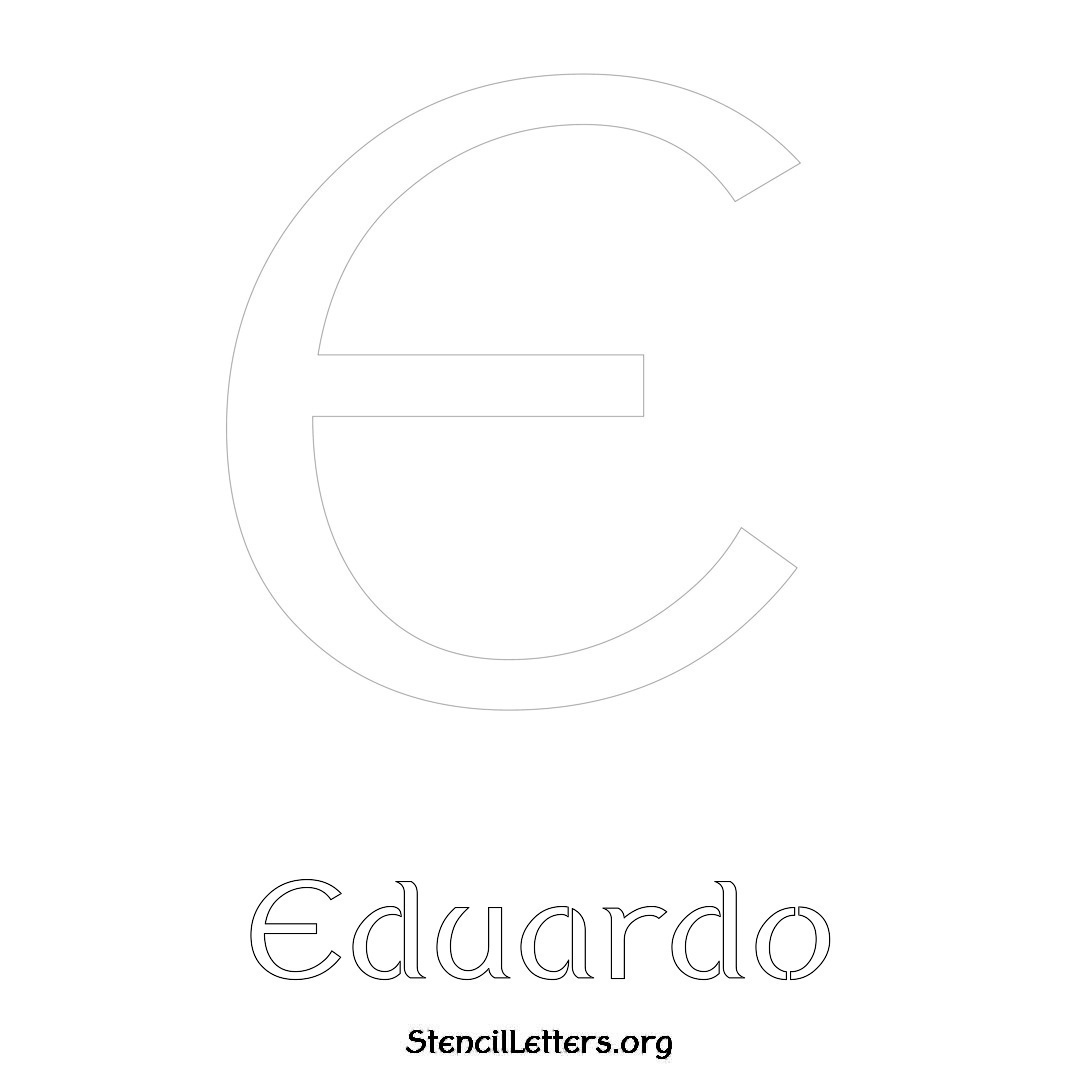 Eduardo printable name initial stencil in Ancient Lettering