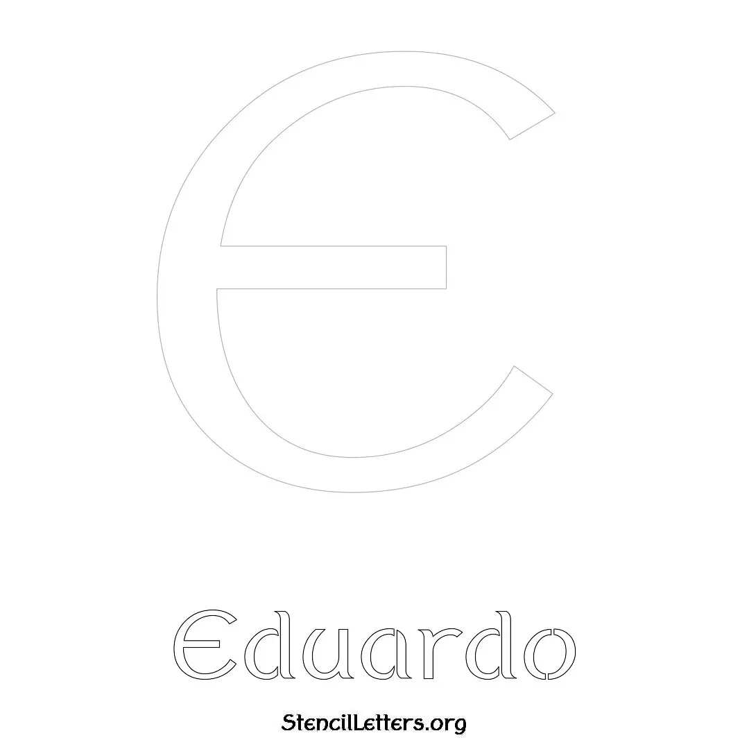 Eduardo Free Printable Name Stencils with 6 Unique Typography Styles and Lettering Bridges