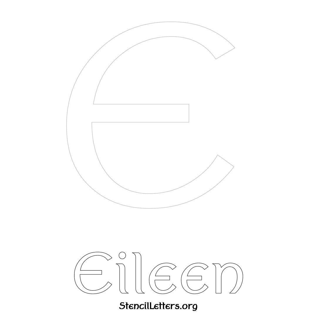 Eileen printable name initial stencil in Ancient Lettering