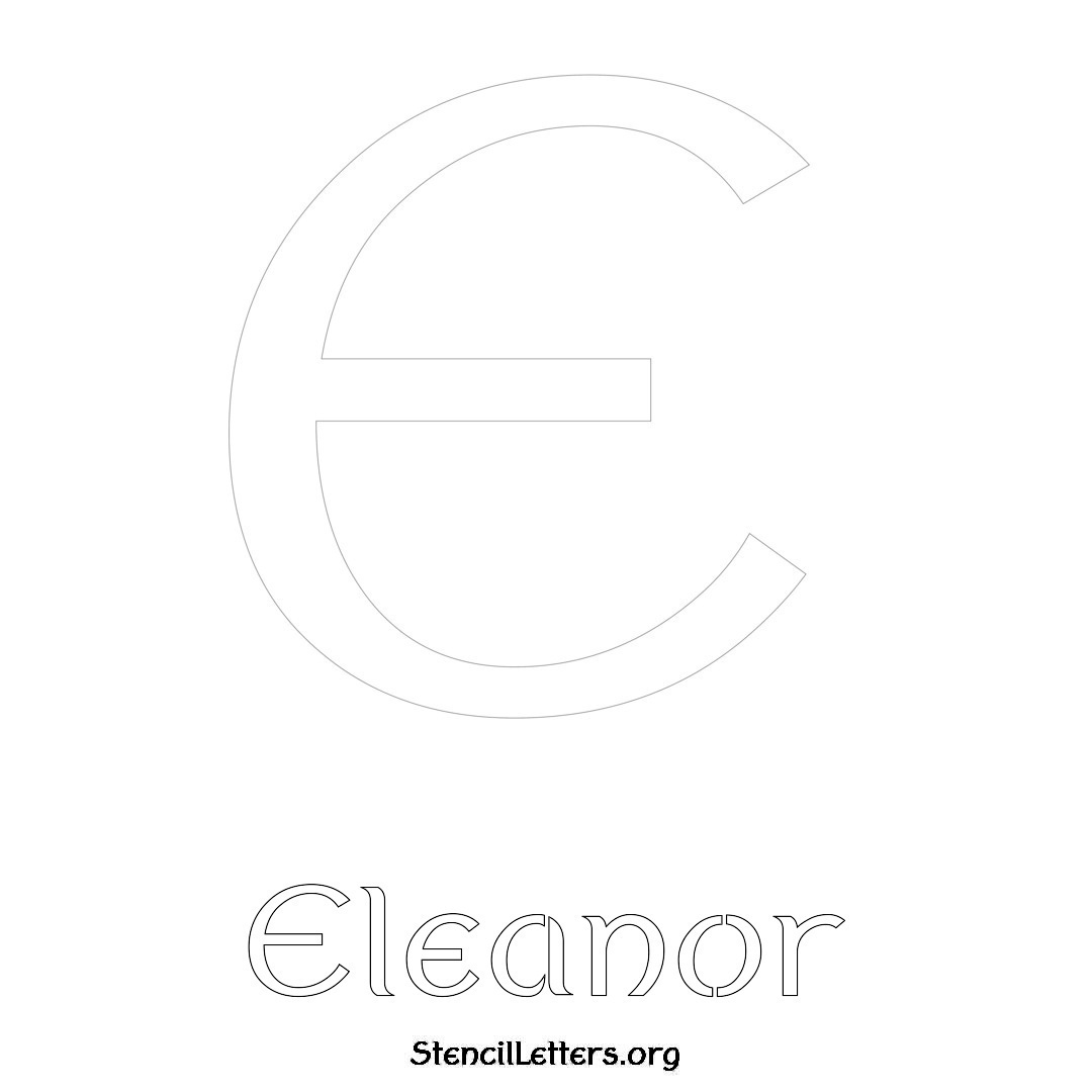 Eleanor printable name initial stencil in Ancient Lettering