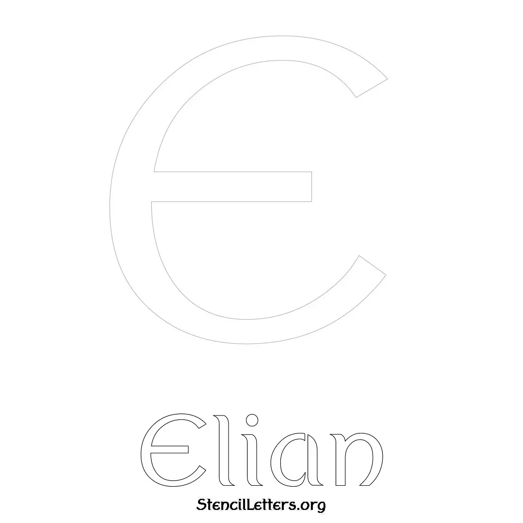Elian Free Printable Name Stencils with 6 Unique Typography Styles and Lettering Bridges