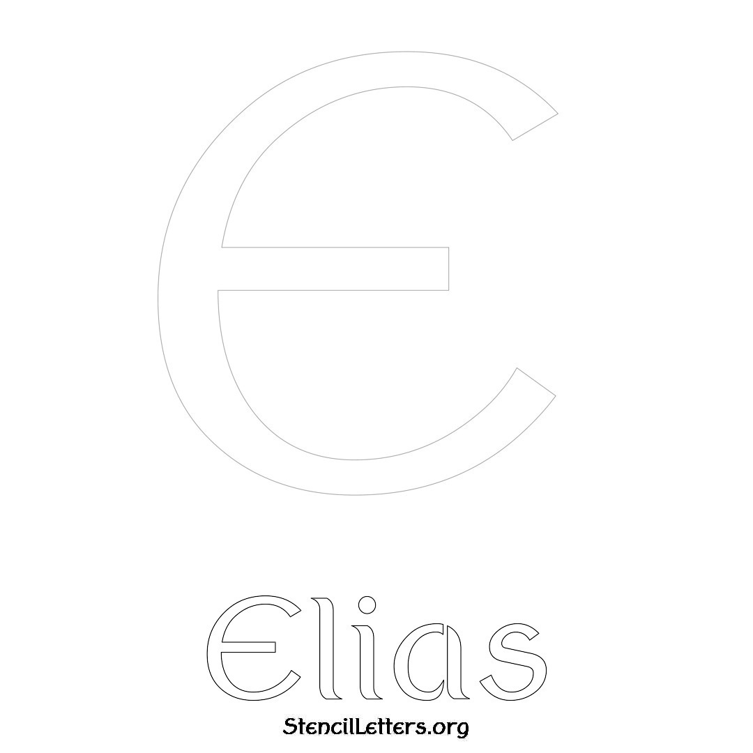 Elias printable name initial stencil in Ancient Lettering