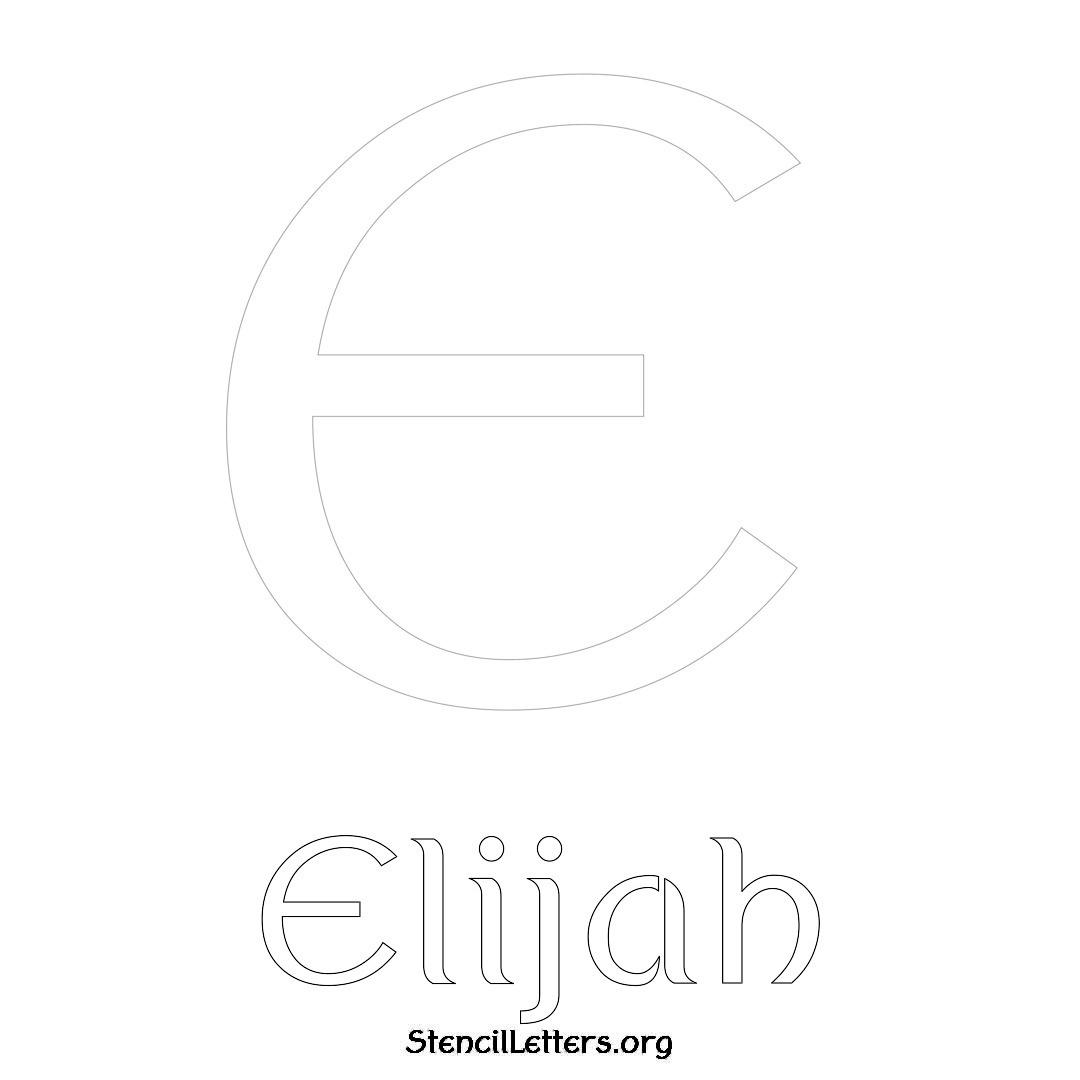 Elijah printable name initial stencil in Ancient Lettering