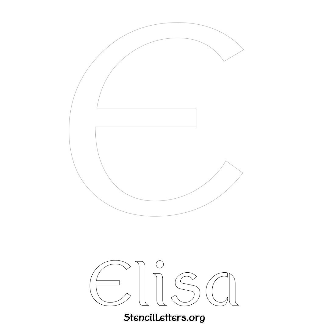 Elisa printable name initial stencil in Ancient Lettering