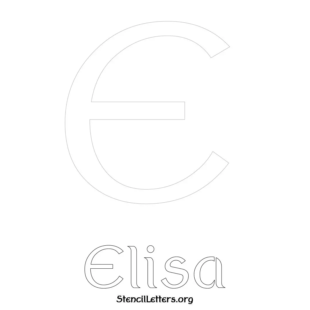 Elisa Free Printable Name Stencils with 6 Unique Typography Styles and Lettering Bridges