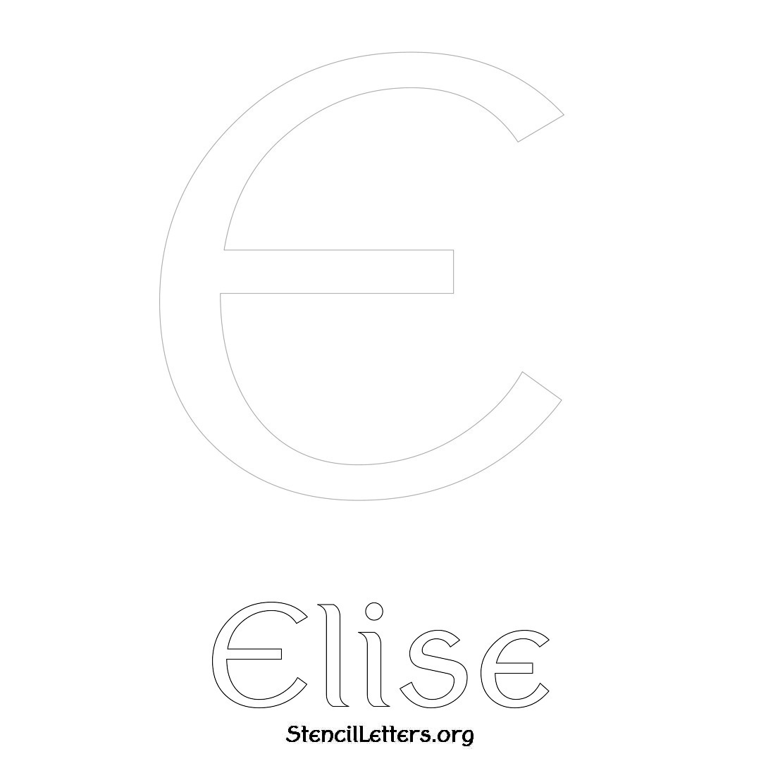 Elise printable name initial stencil in Ancient Lettering