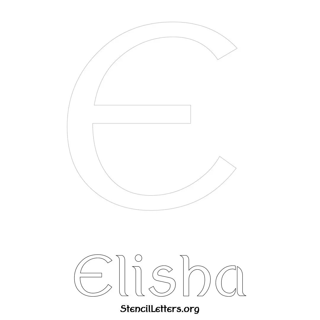 Elisha Free Printable Name Stencils with 6 Unique Typography Styles and Lettering Bridges