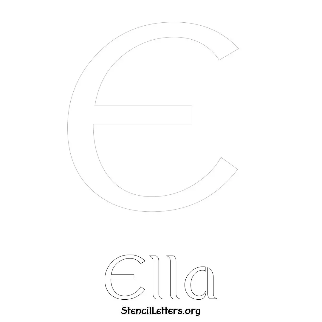 Ella Free Printable Name Stencils with 6 Unique Typography Styles and Lettering Bridges