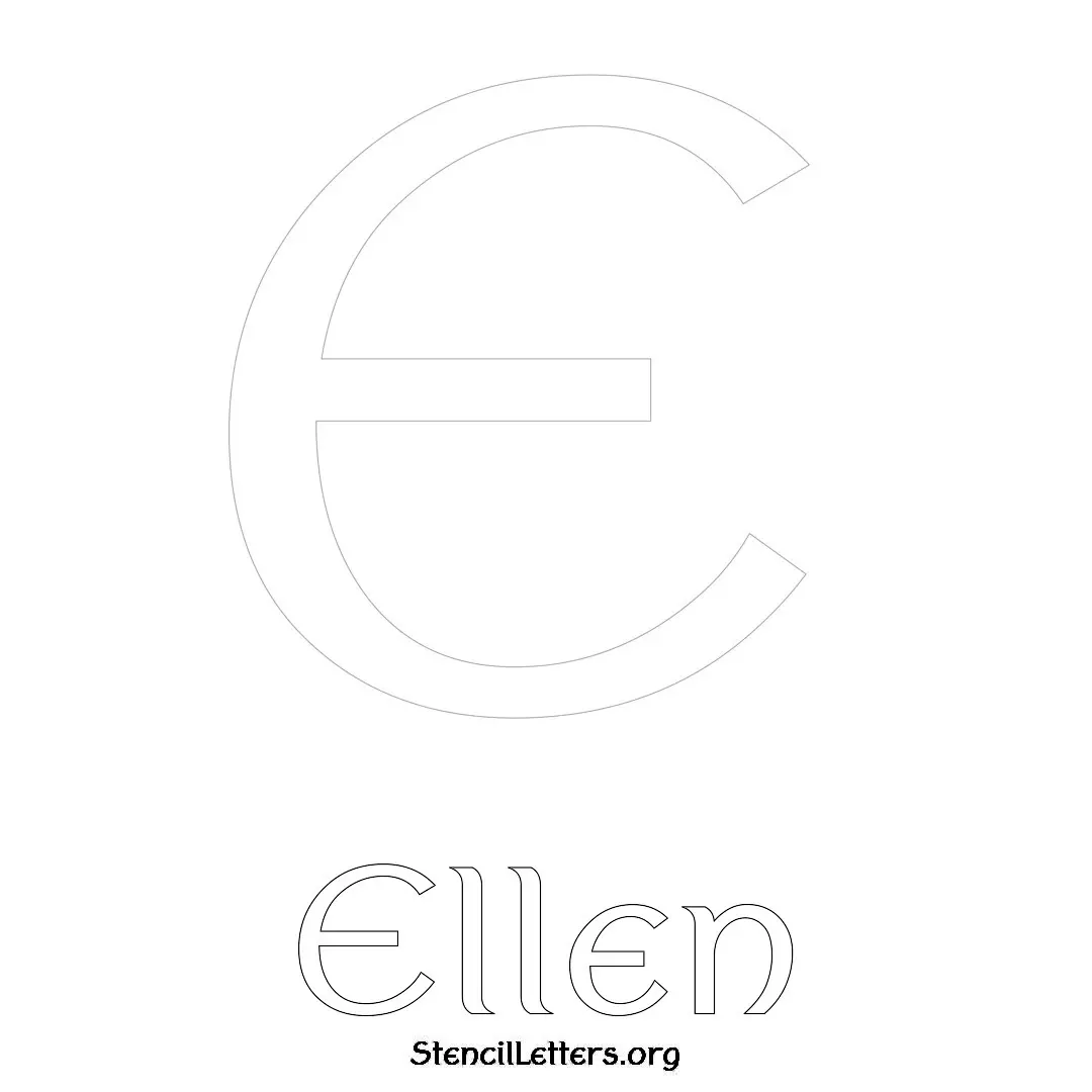 Ellen Free Printable Name Stencils with 6 Unique Typography Styles and Lettering Bridges