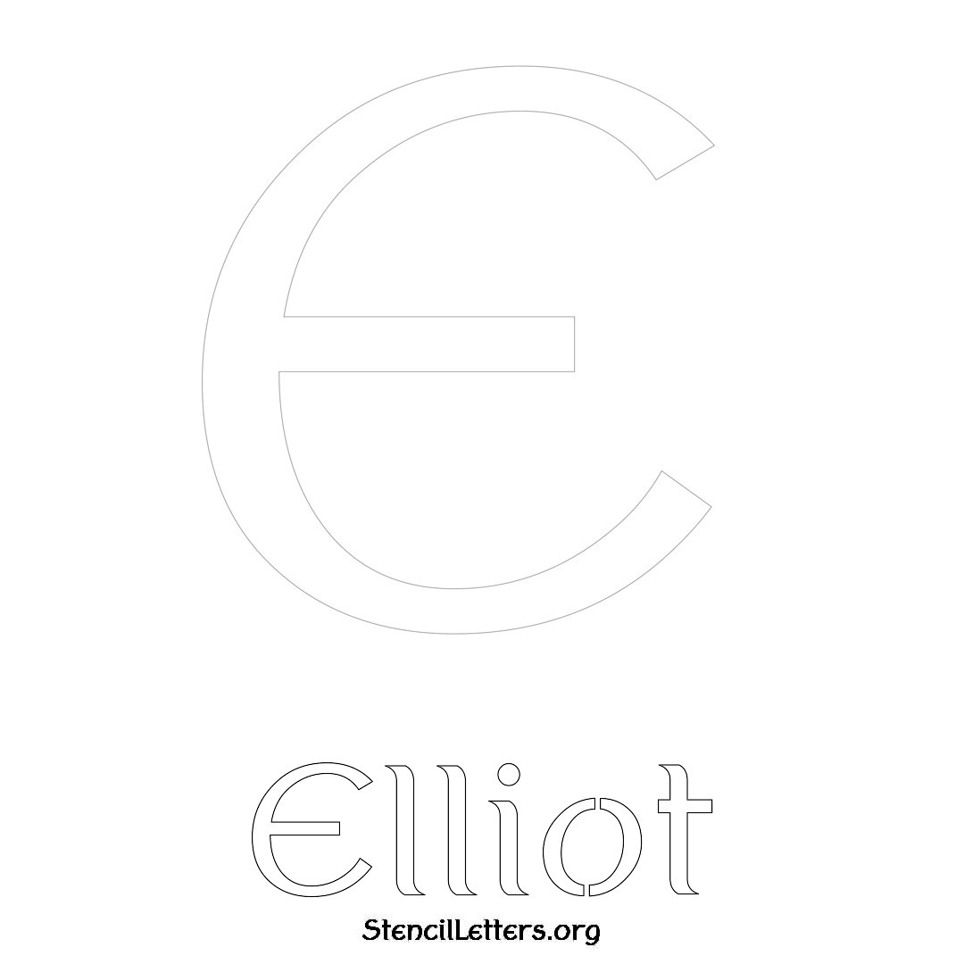 Elliot printable name initial stencil in Ancient Lettering