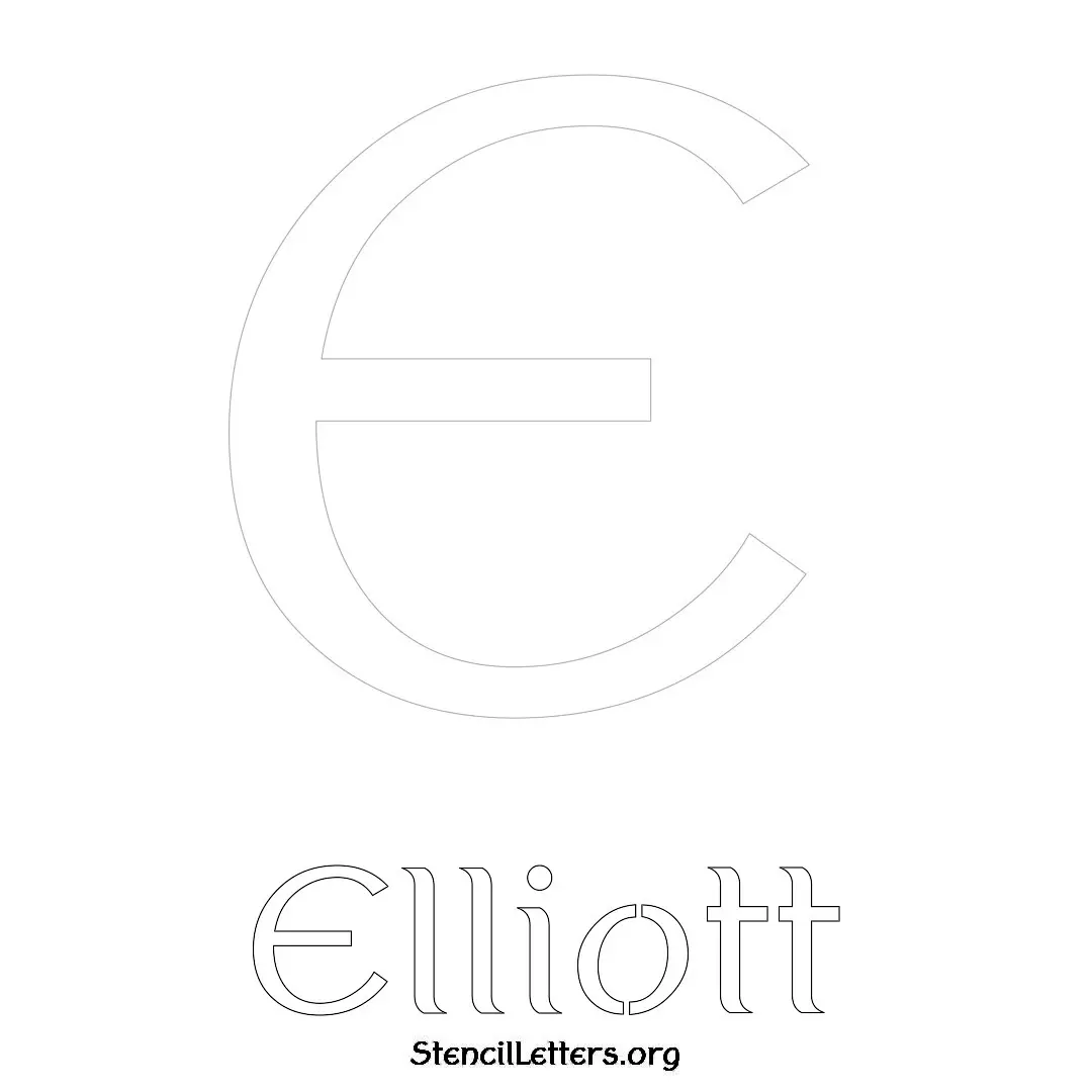 Elliott Free Printable Name Stencils with 6 Unique Typography Styles and Lettering Bridges