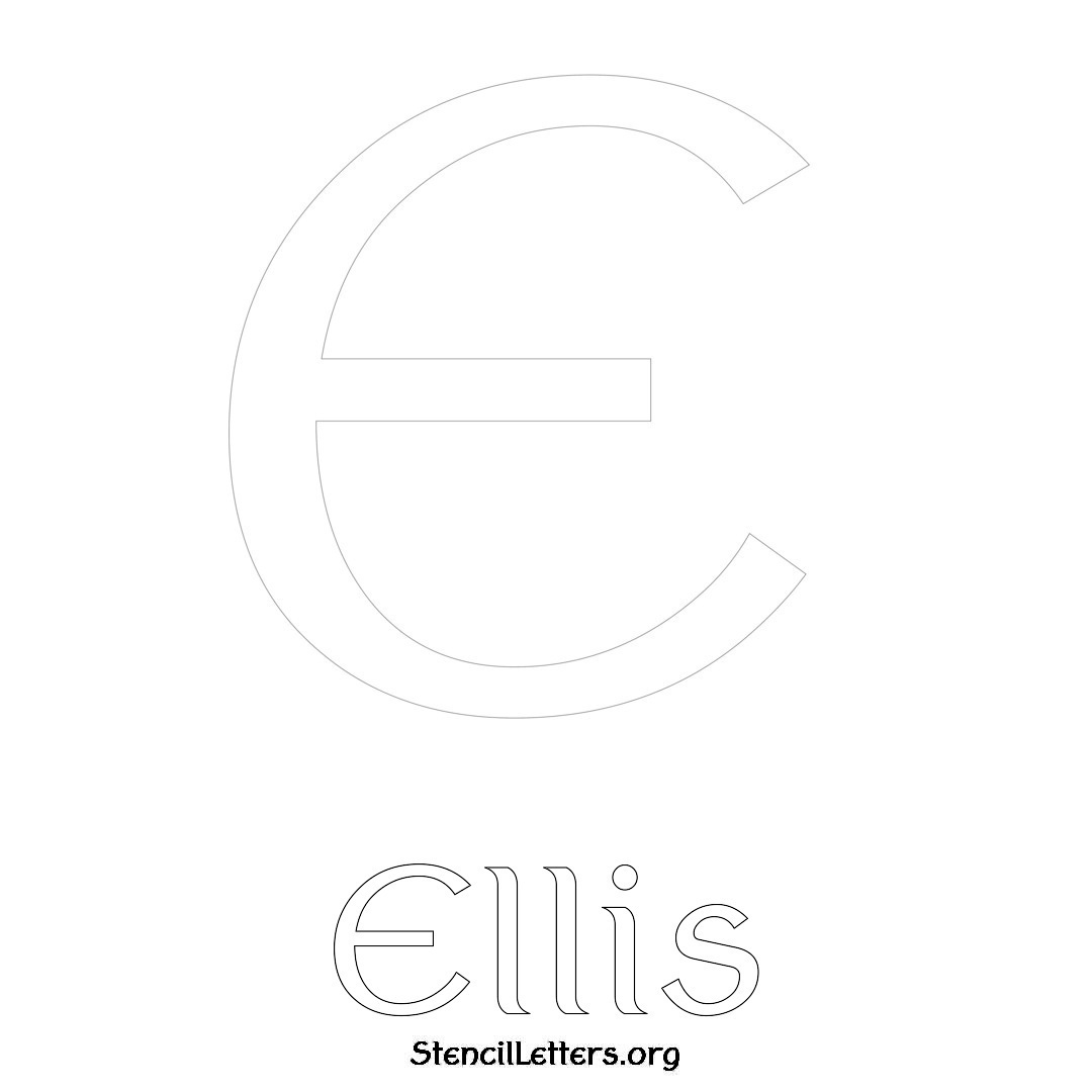 Ellis printable name initial stencil in Ancient Lettering