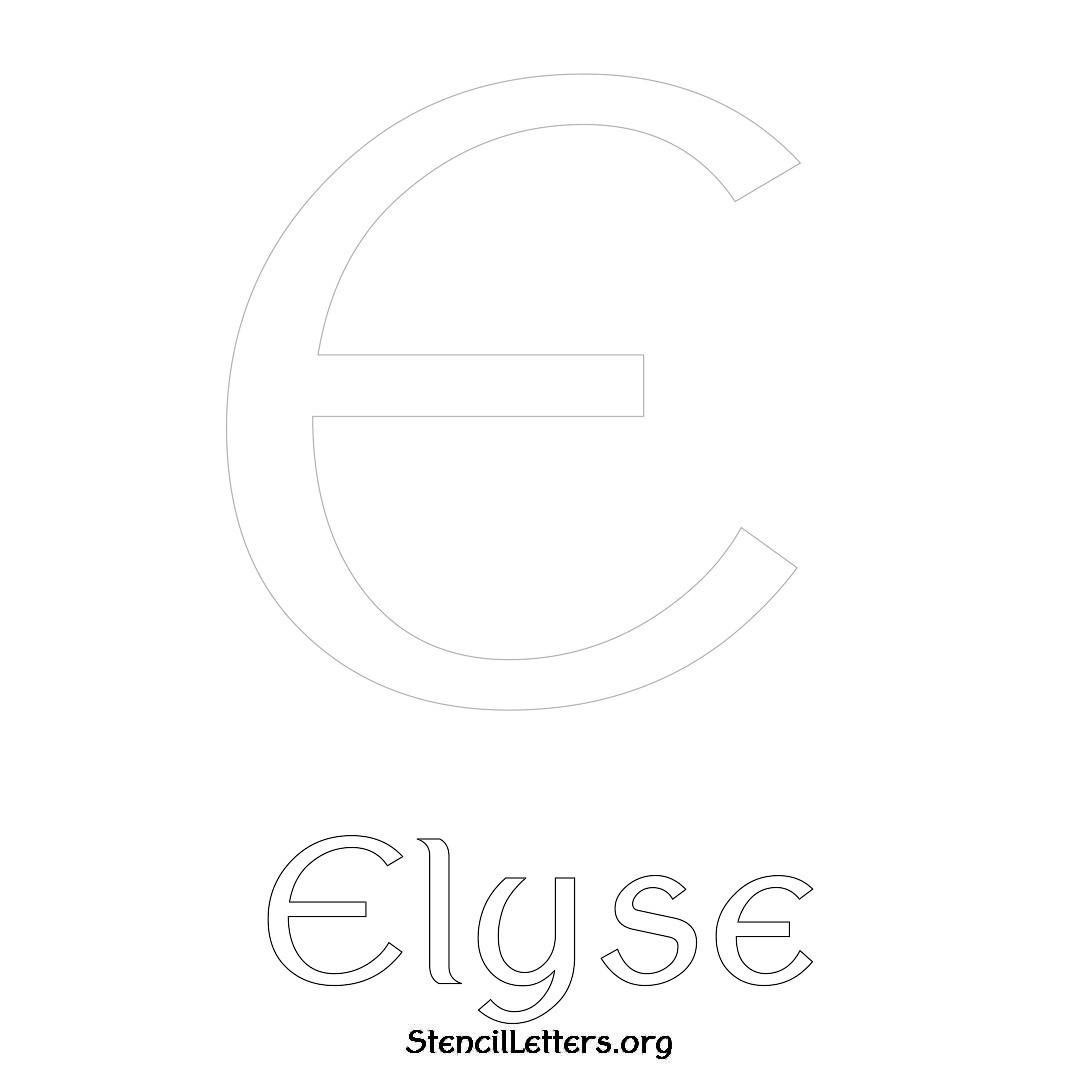 Elyse printable name initial stencil in Ancient Lettering