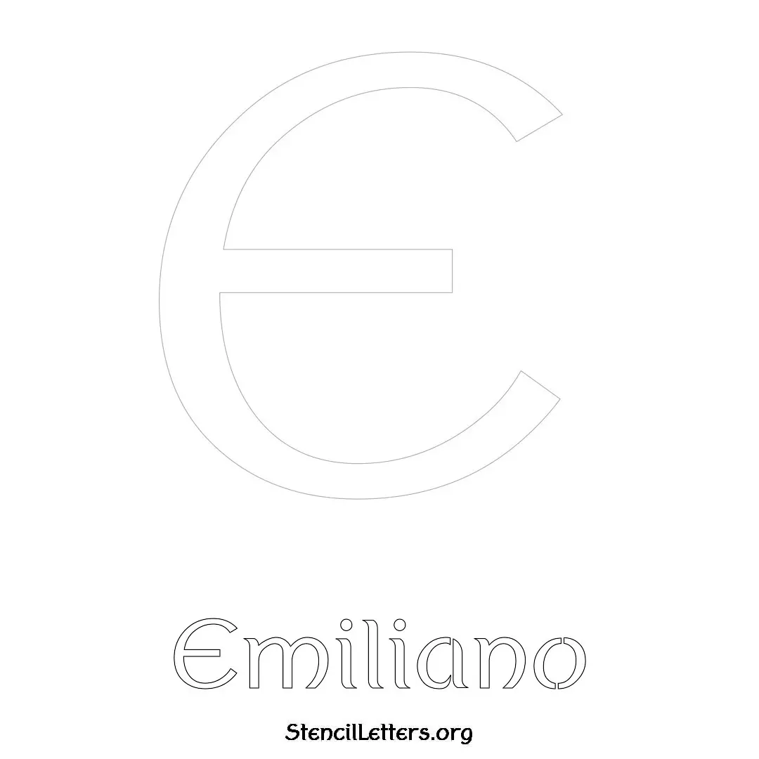 Emiliano Free Printable Name Stencils with 6 Unique Typography Styles and Lettering Bridges
