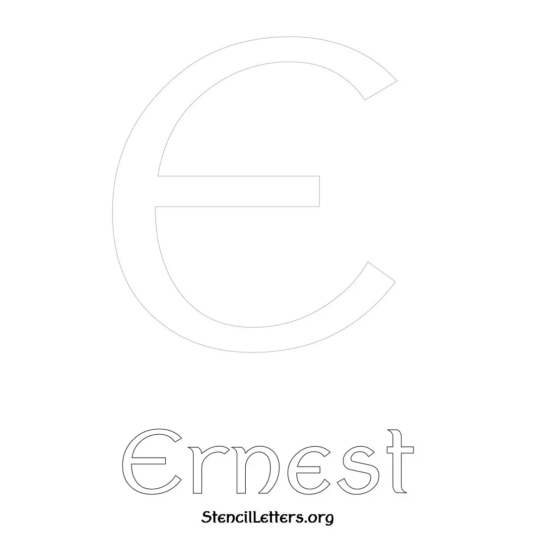 Ernest Free Printable Name Stencils with 6 Unique Typography Styles and Lettering Bridges