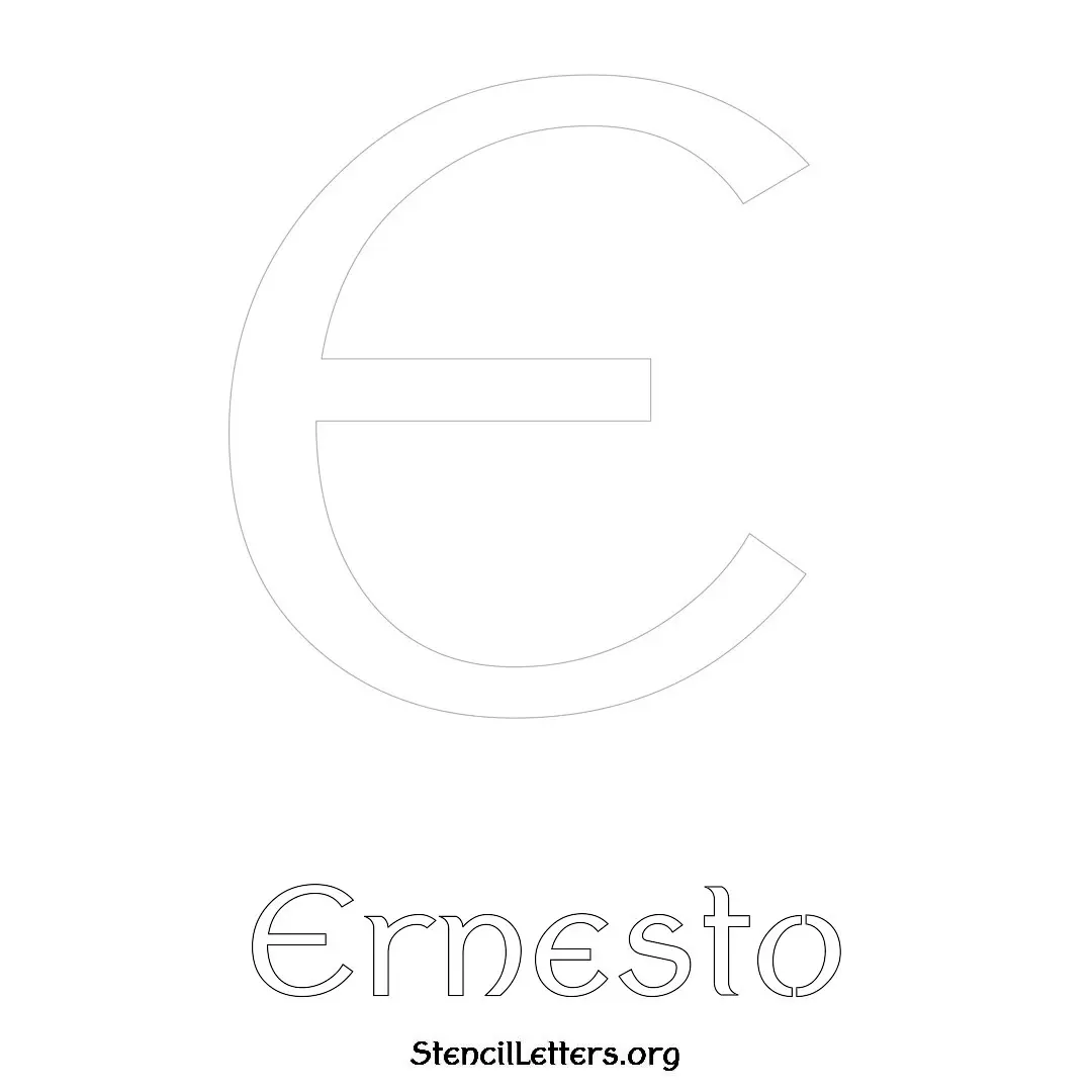 Ernesto Free Printable Name Stencils with 6 Unique Typography Styles and Lettering Bridges