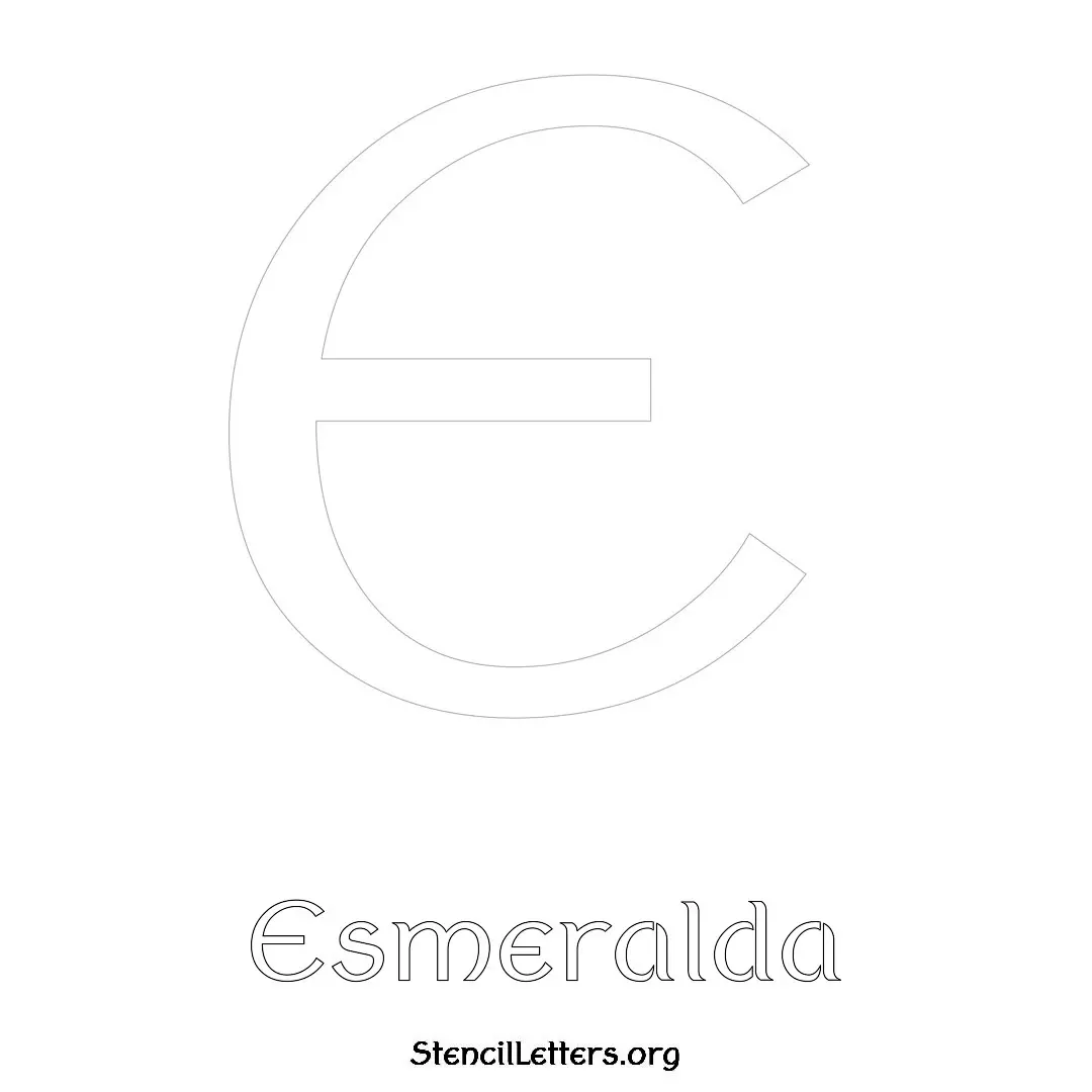 Esmeralda Free Printable Name Stencils with 6 Unique Typography Styles and Lettering Bridges