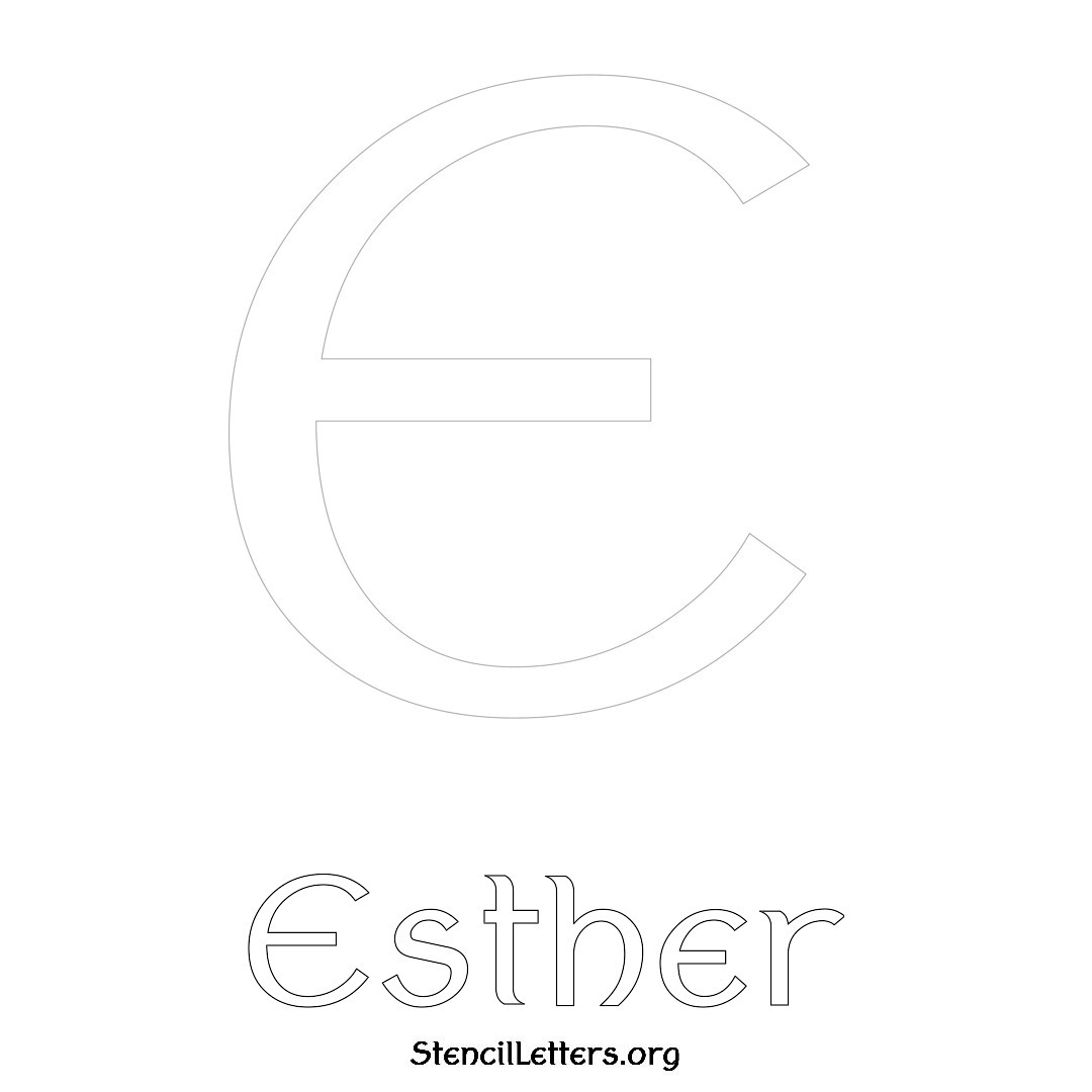 Esther Free Printable Name Stencils with 6 Unique Typography Styles and ...