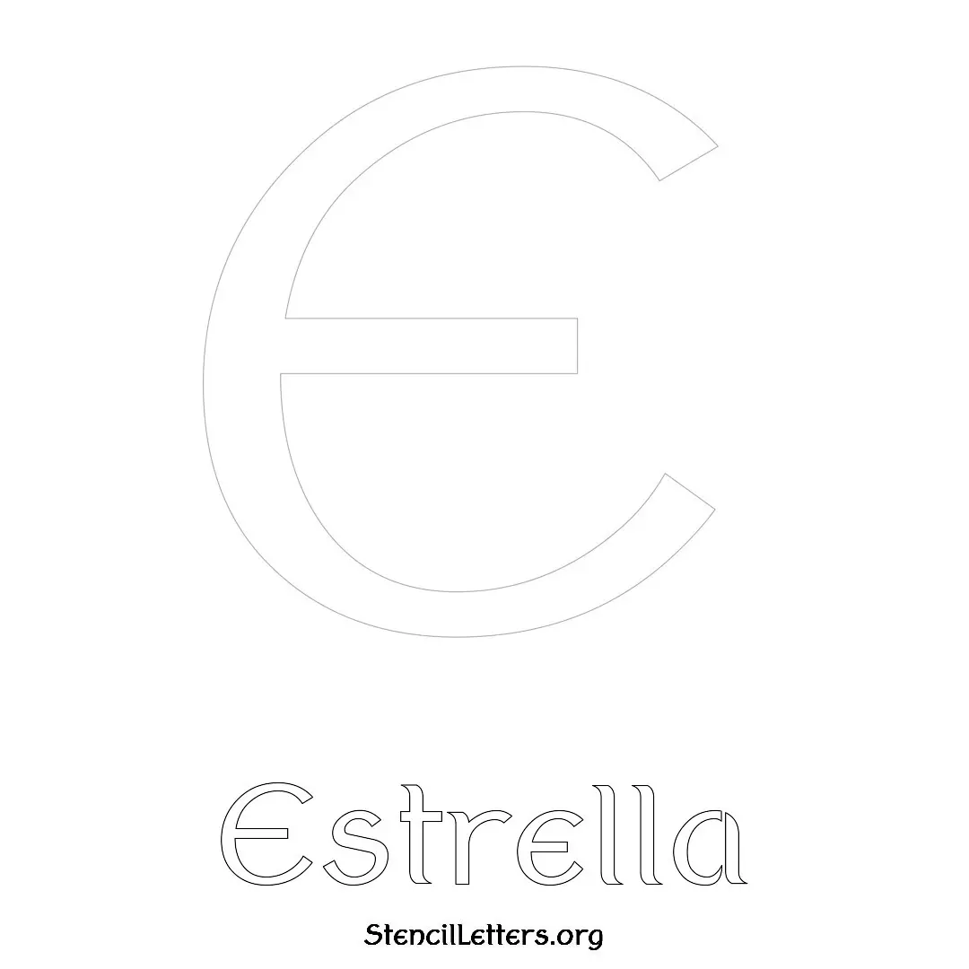 Estrella Free Printable Name Stencils with 6 Unique Typography Styles and Lettering Bridges