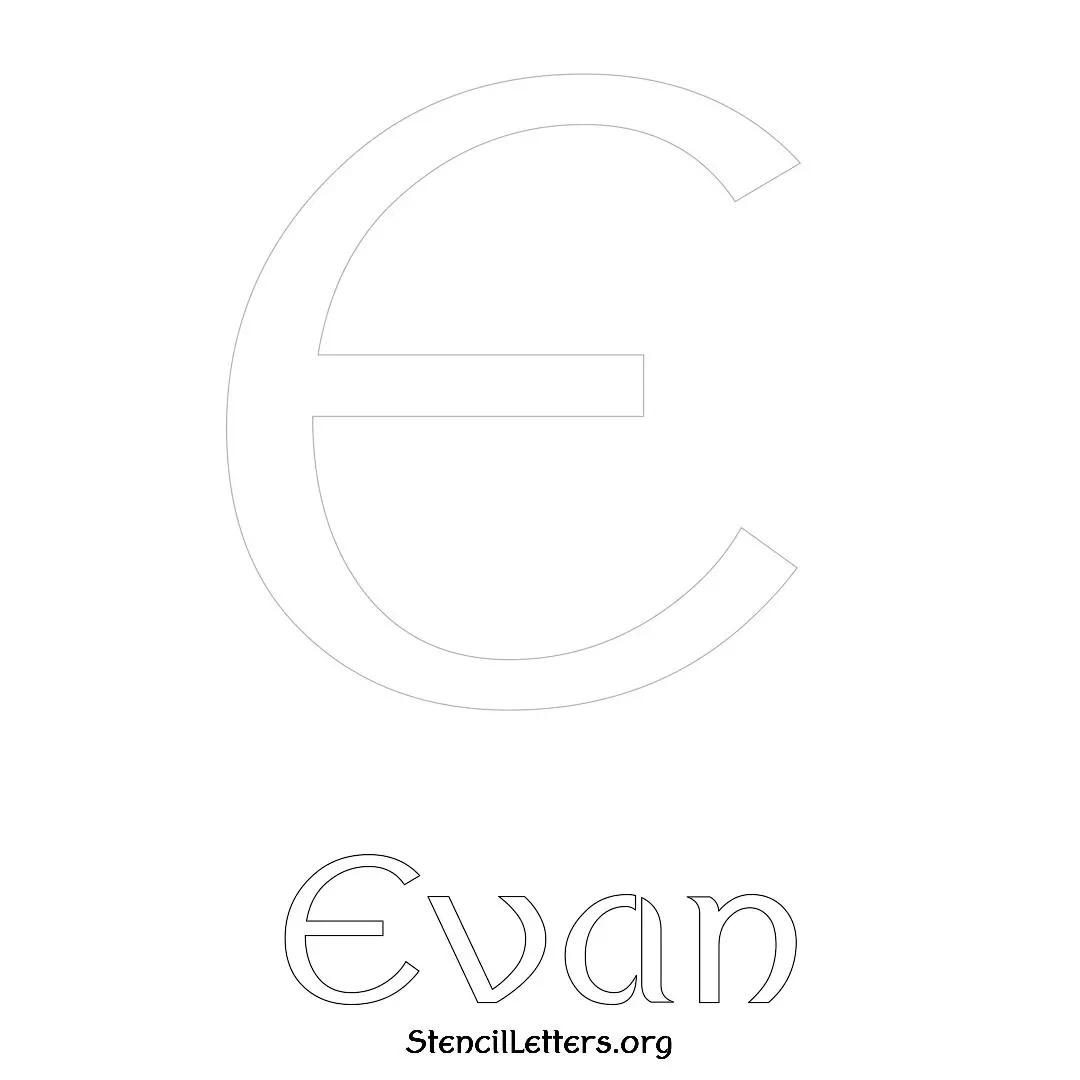 Evan Free Printable Name Stencils with 6 Unique Typography Styles and Lettering Bridges