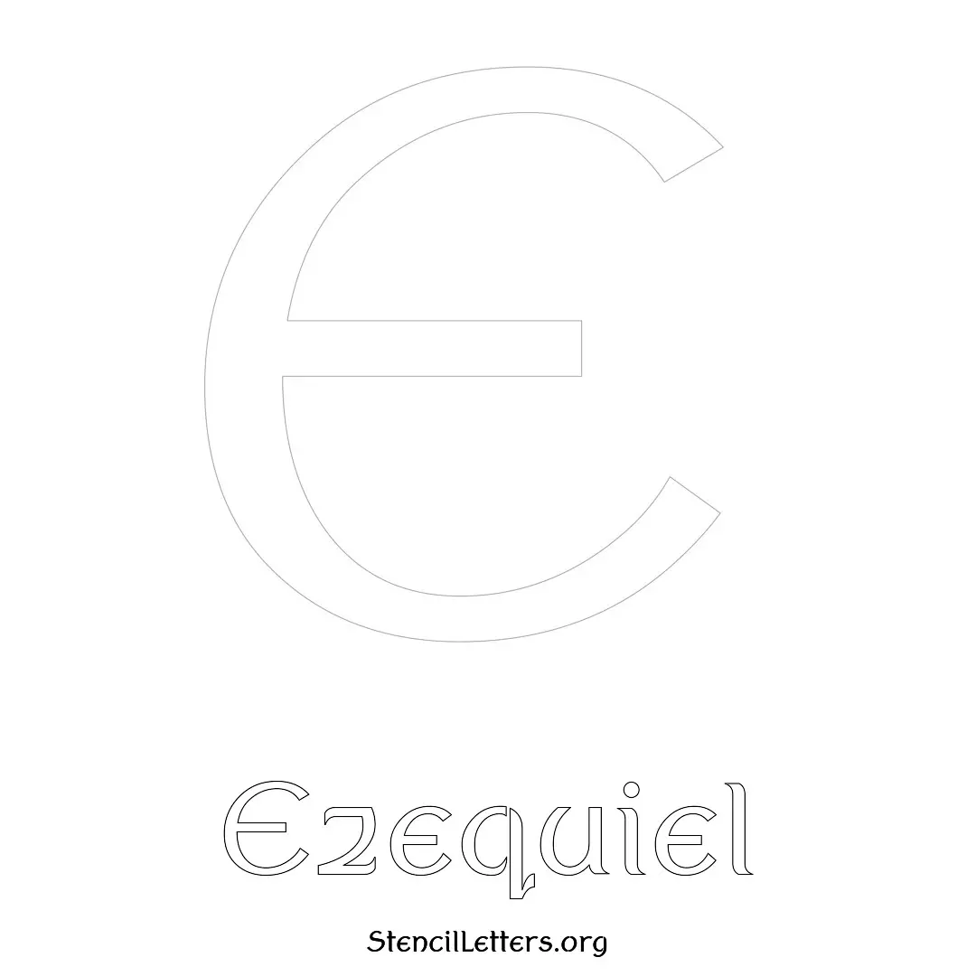 Ezequiel Free Printable Name Stencils with 6 Unique Typography Styles and Lettering Bridges