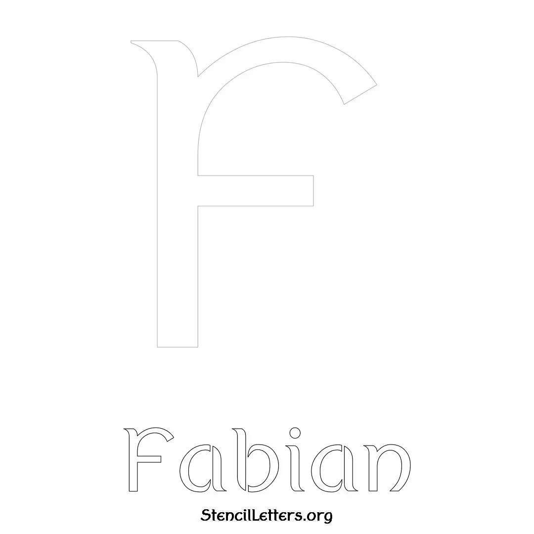 Fabian Free Printable Name Stencils with 6 Unique Typography Styles and Lettering Bridges