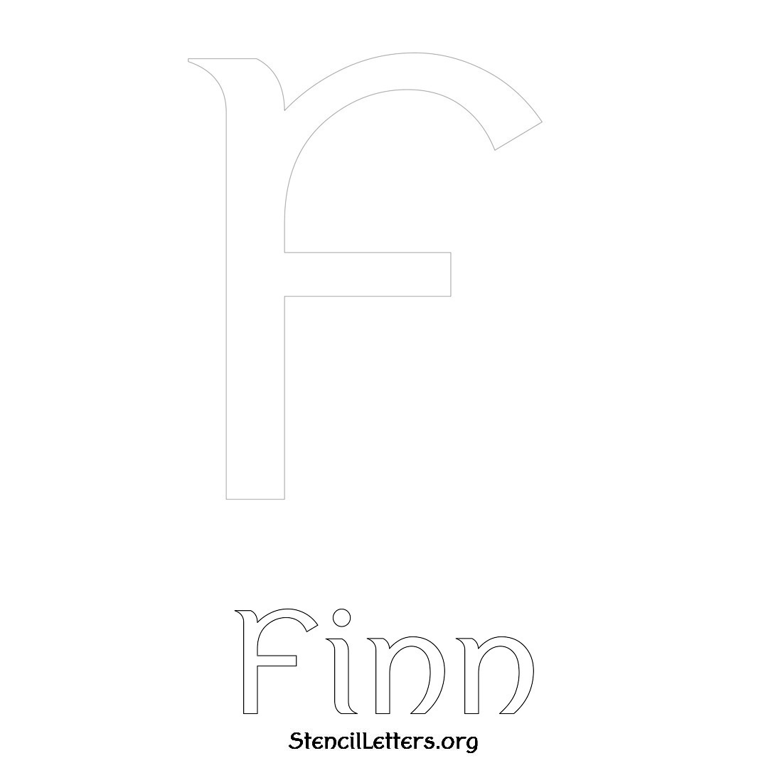 Finn printable name initial stencil in Ancient Lettering