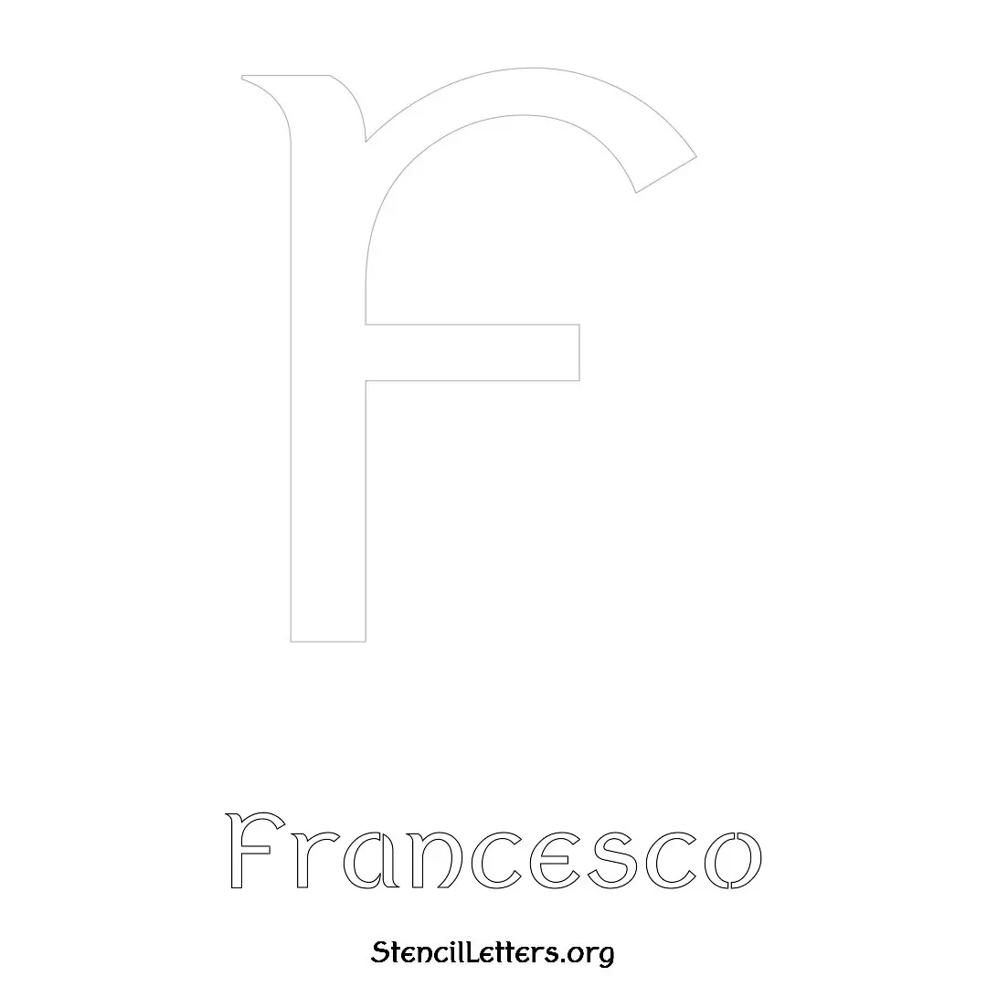 Francesco Free Printable Name Stencils with 6 Unique Typography Styles and Lettering Bridges