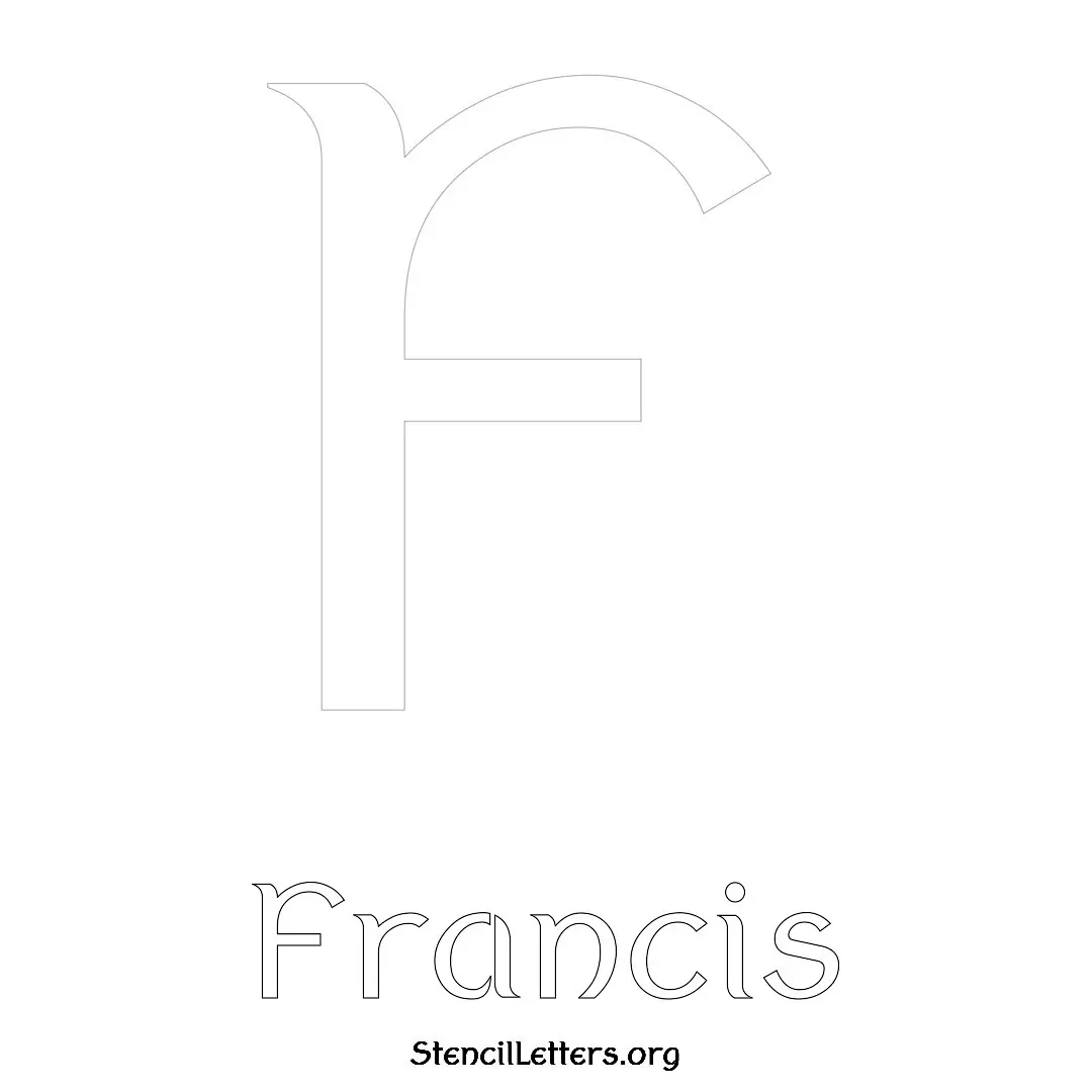 Francis Free Printable Name Stencils with 6 Unique Typography Styles and Lettering Bridges