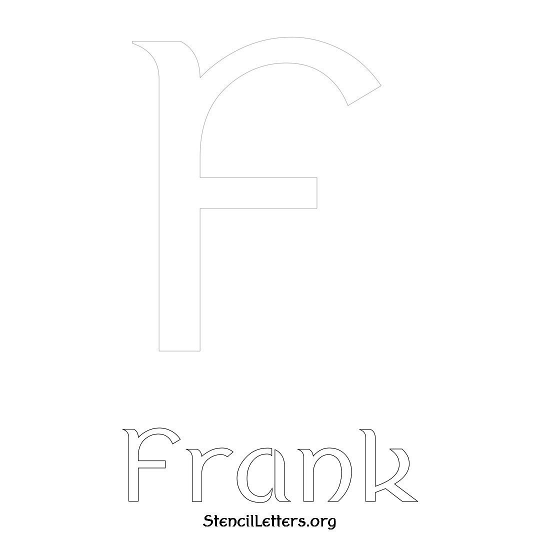 Frank printable name initial stencil in Ancient Lettering